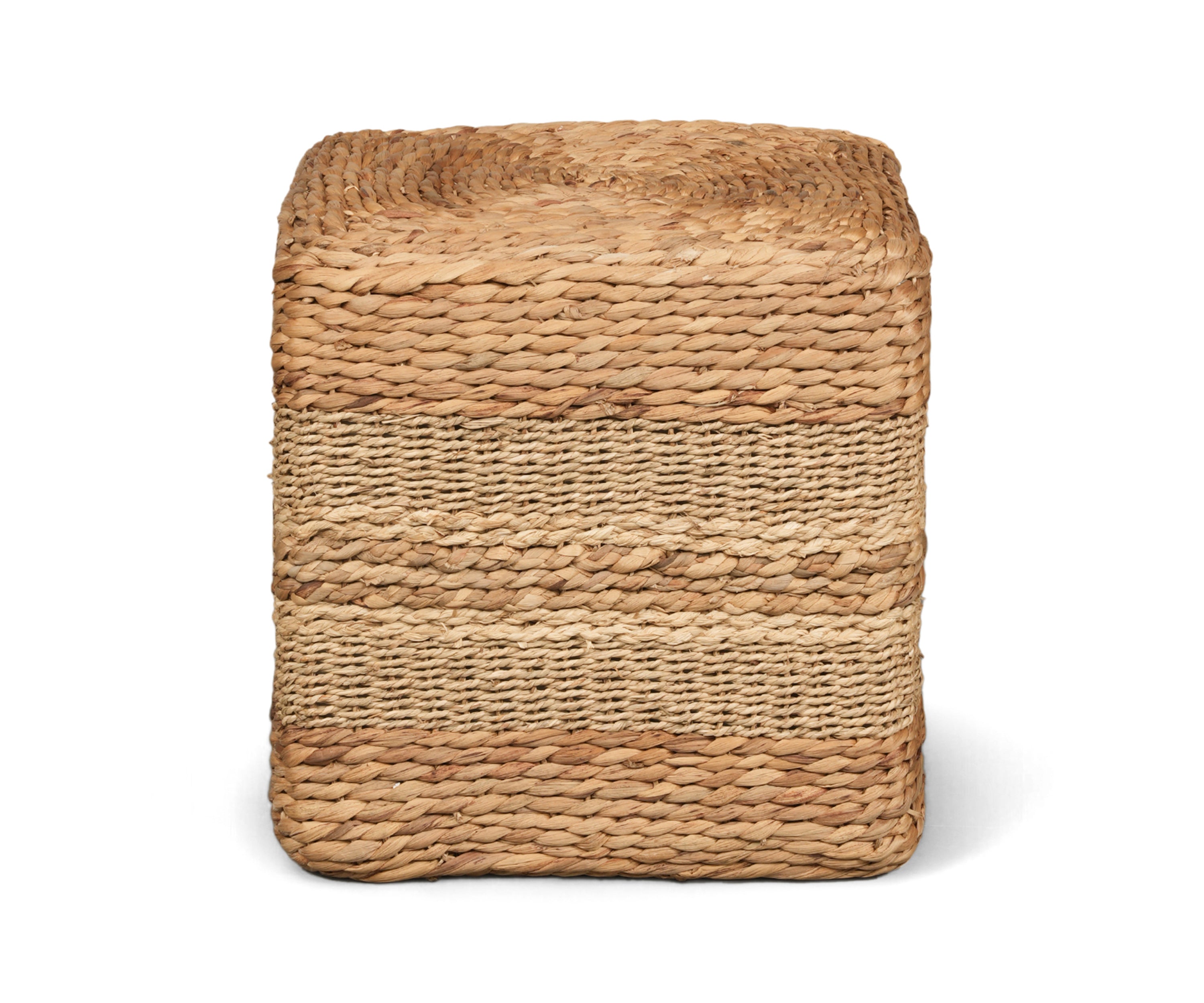 Square Natural Fiber Ottoman Stool - Jute