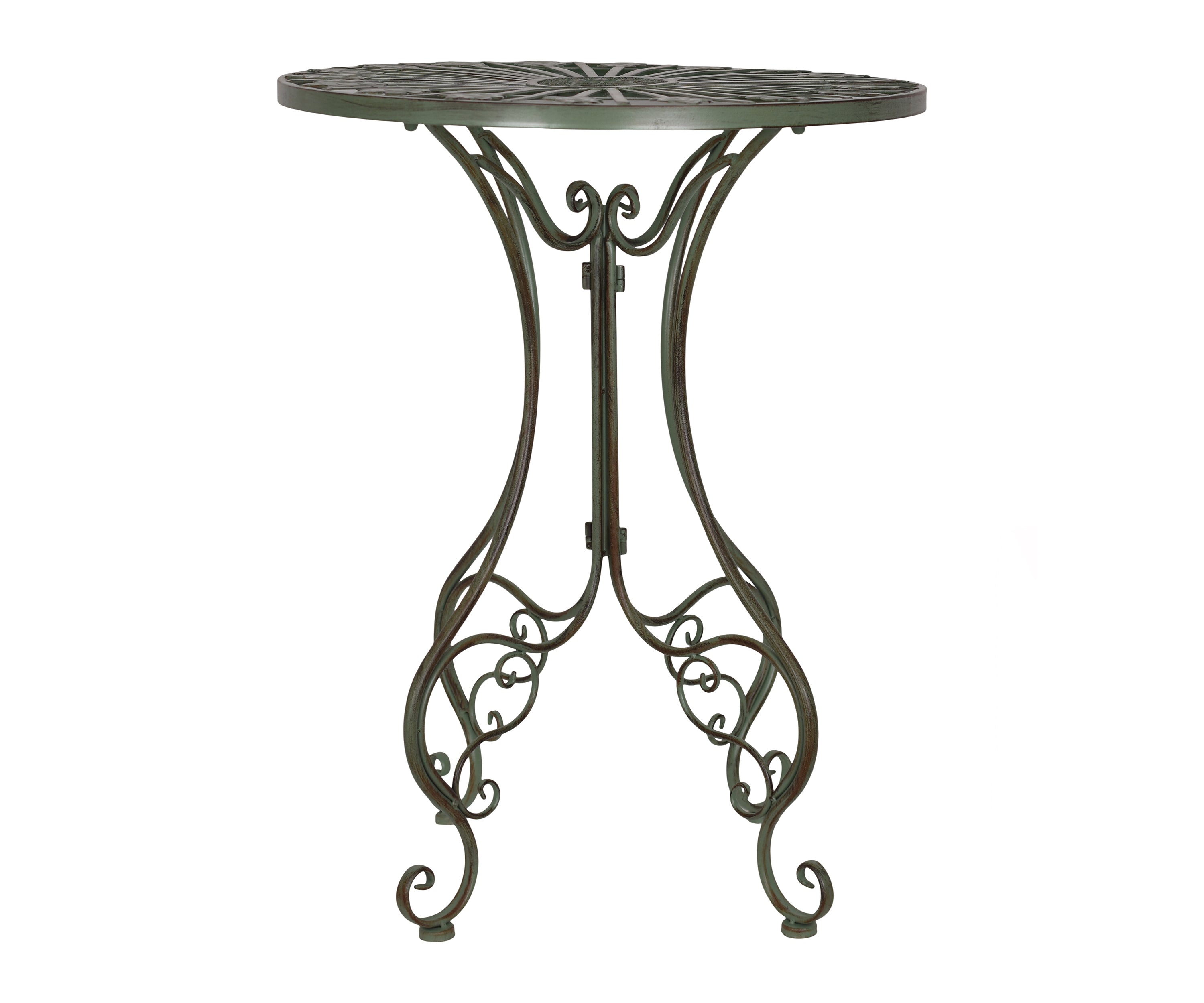 Vintage Metal Round Accent Table