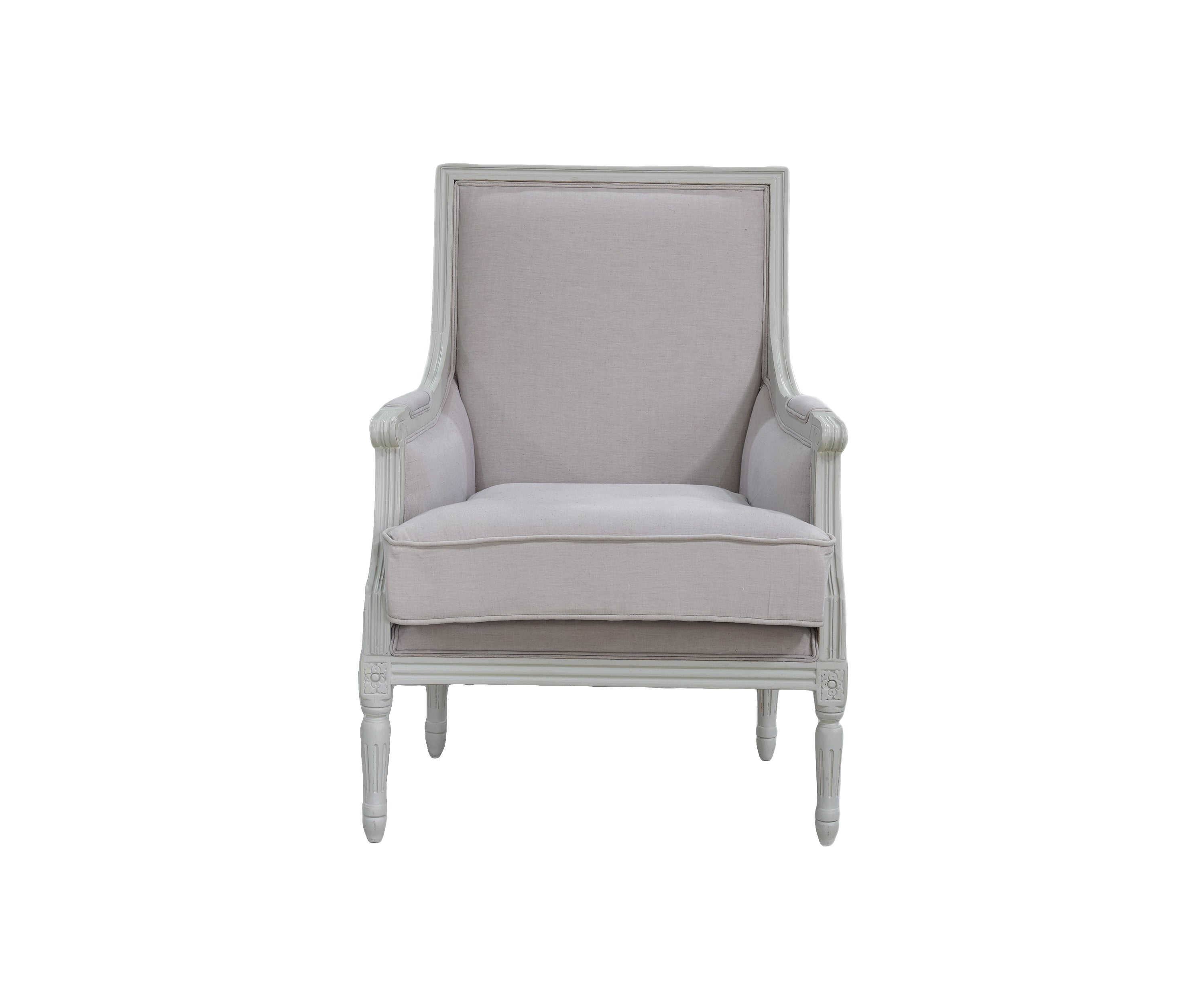 Gustavian Upholstered Single-Seater Sofa with Solid Wood Frame