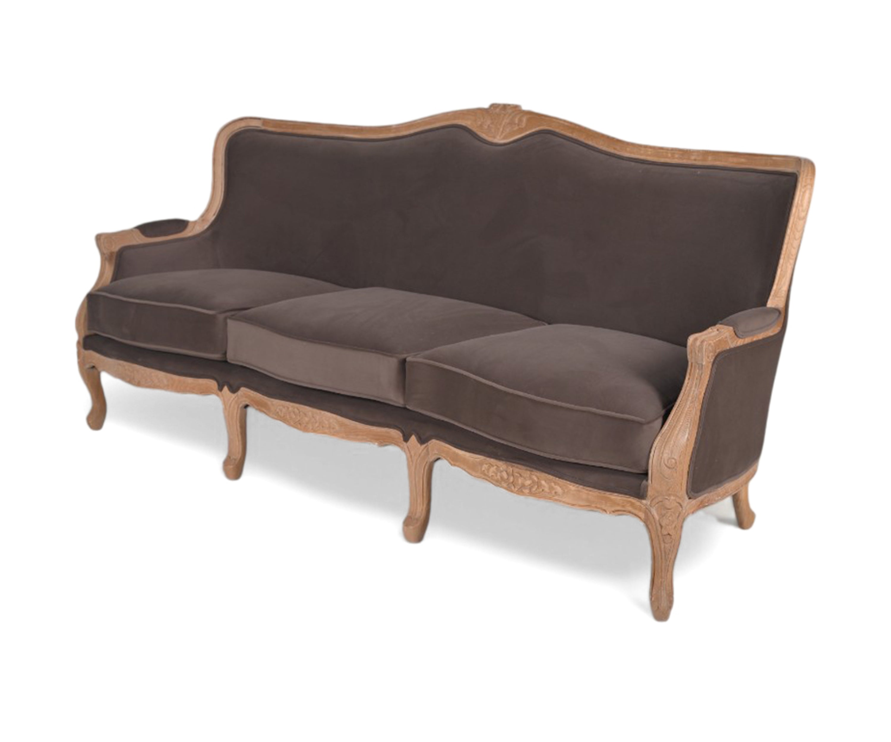 Royal Velvet Finish Majestic Carved 3 seater Sofa