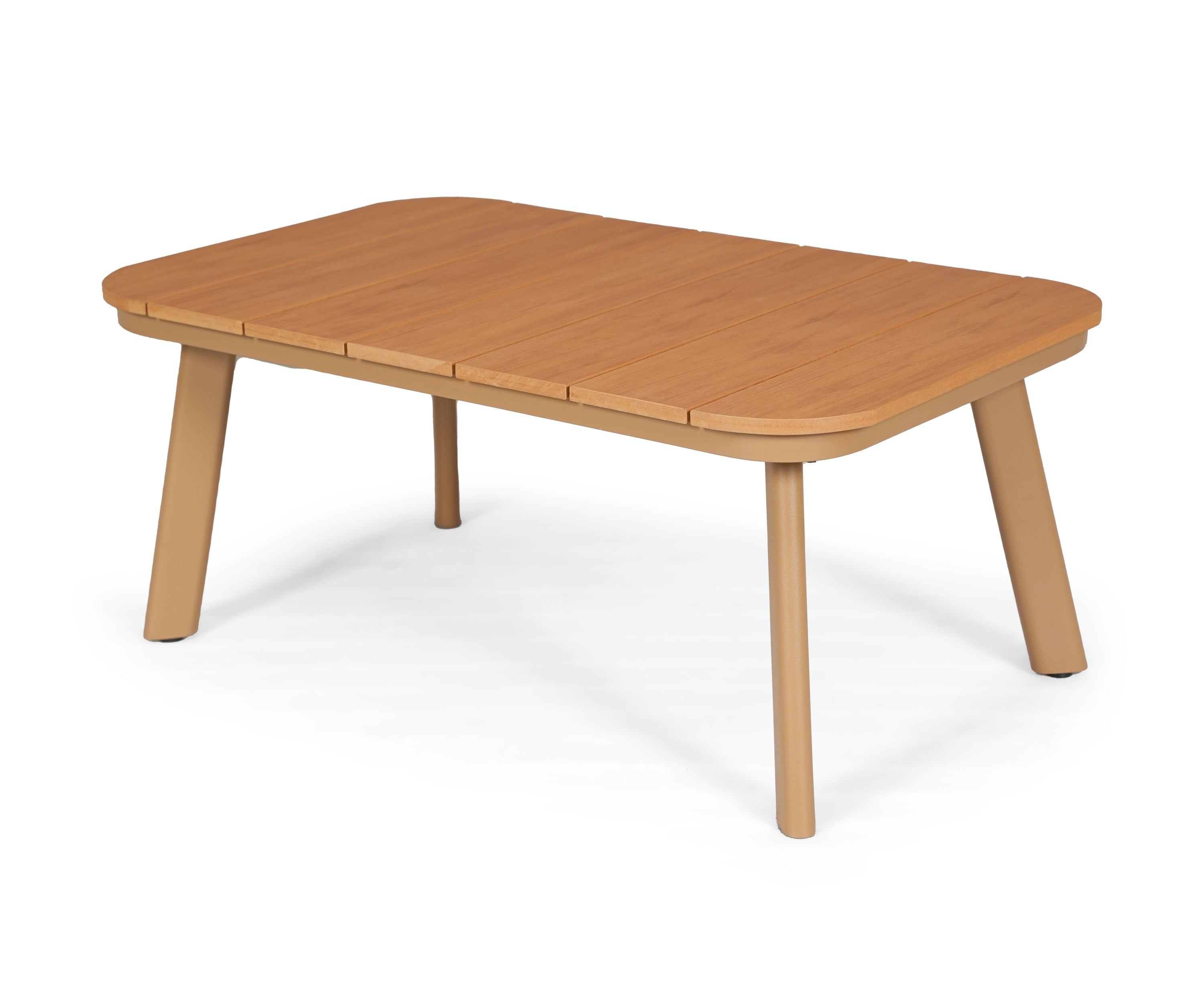 Wood Finish Metal Coffee Table