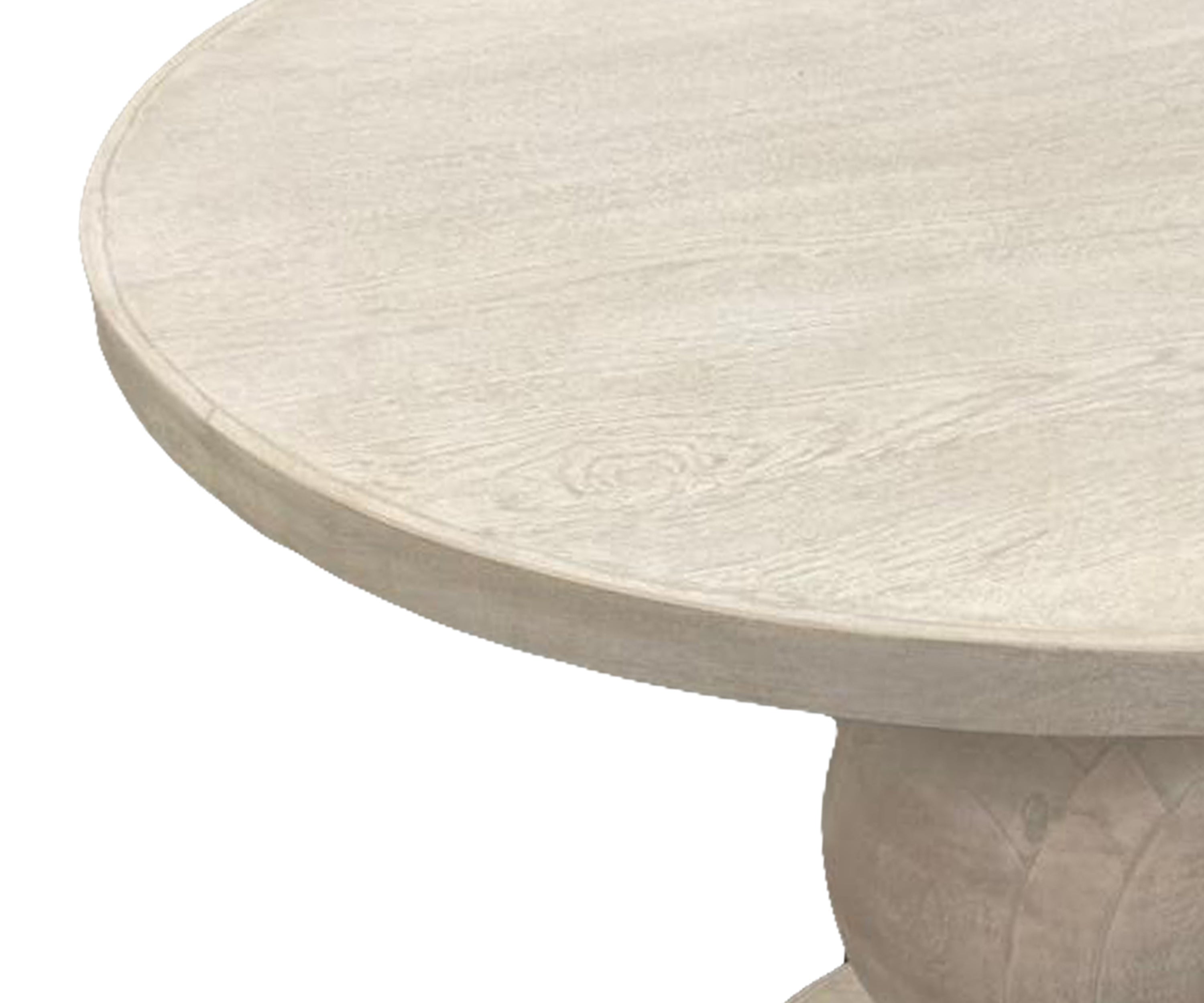 Whitewash Round 4 Seater Dining Table with Urn-Shaped Pedestal Base