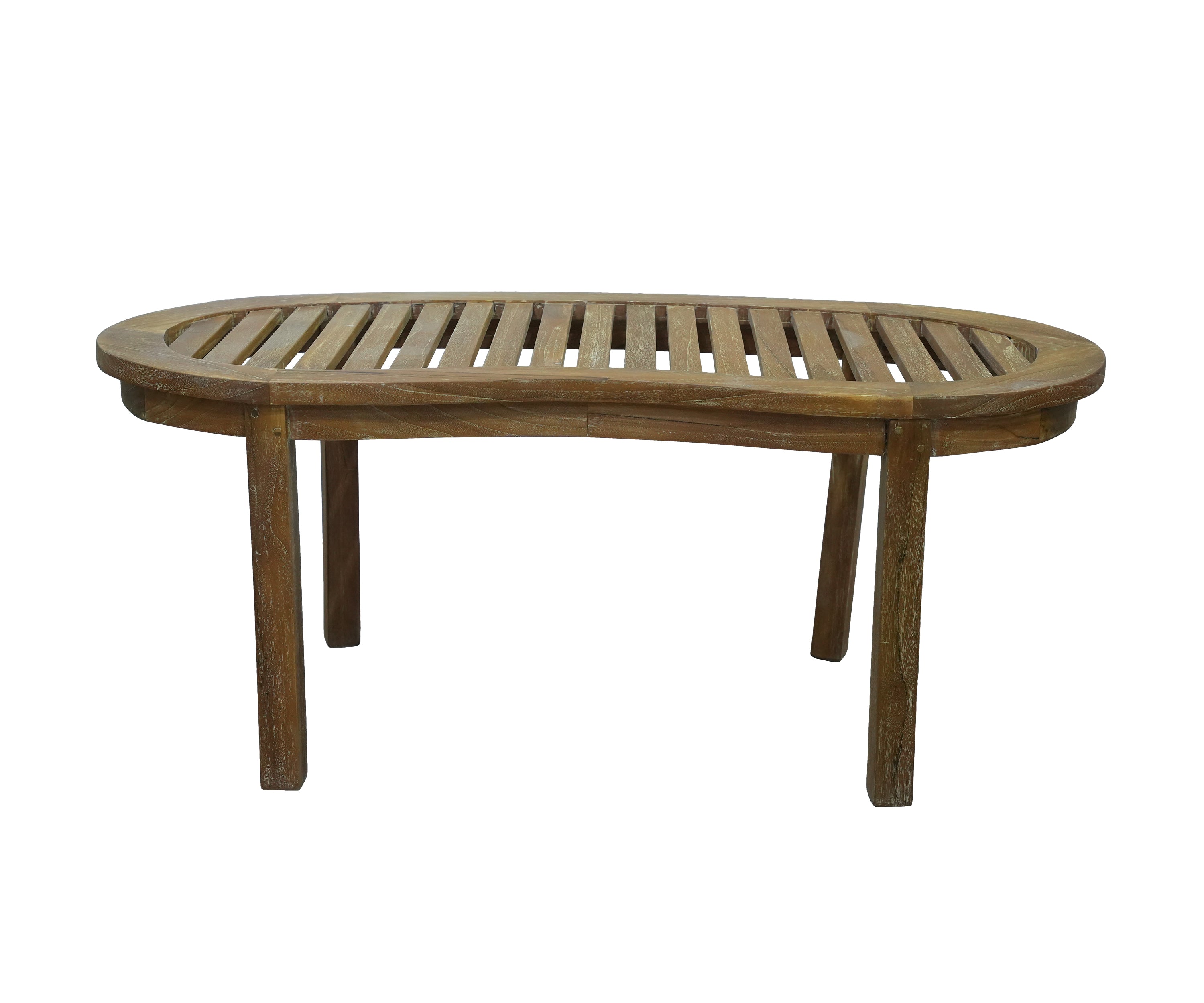 Oval Slatted Teak Coffee Table