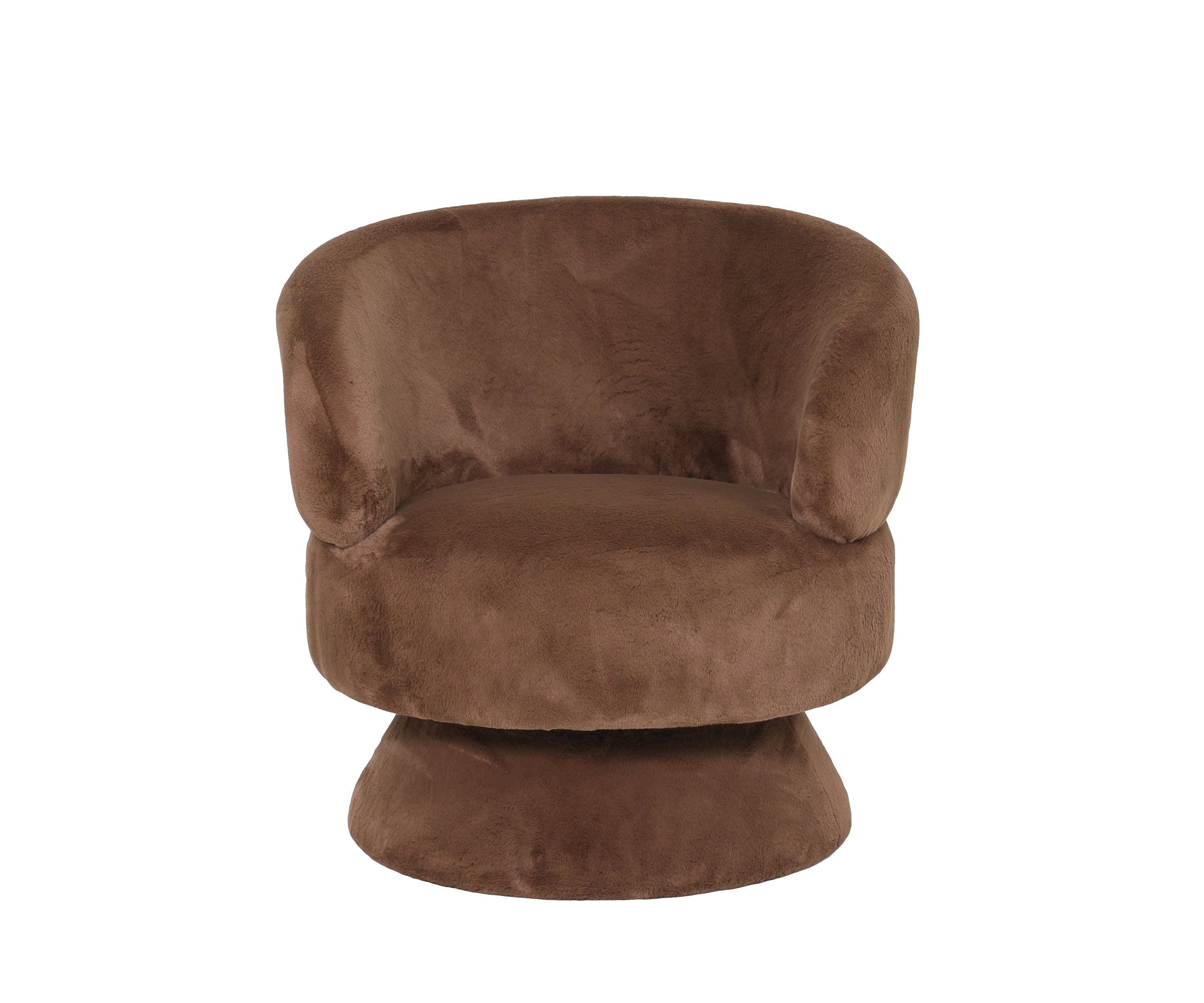 Luxury Velvet Swivel Barrel Armchair in Chocolate Brown