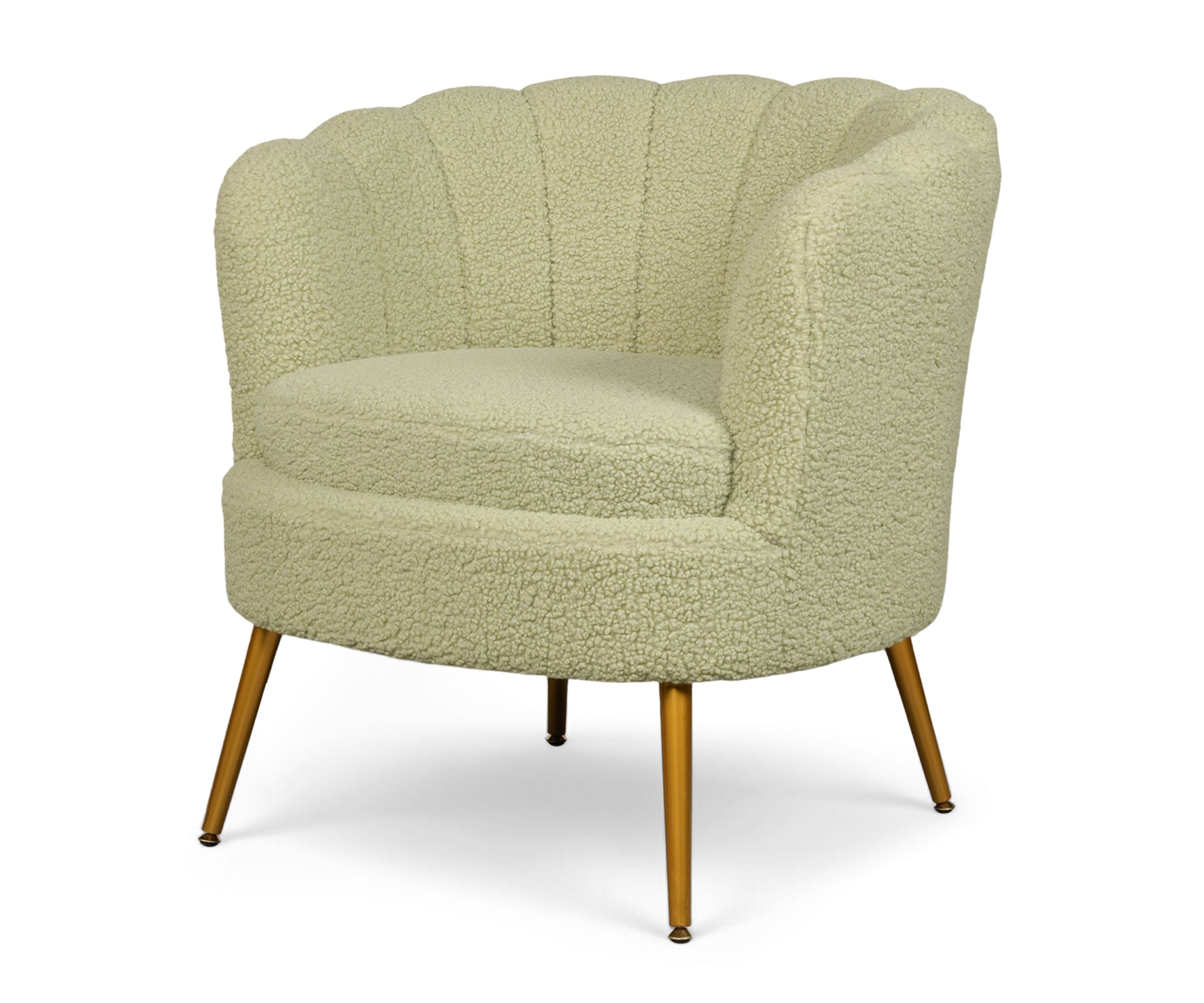 Seashell Bouclé Accent Arm Chair