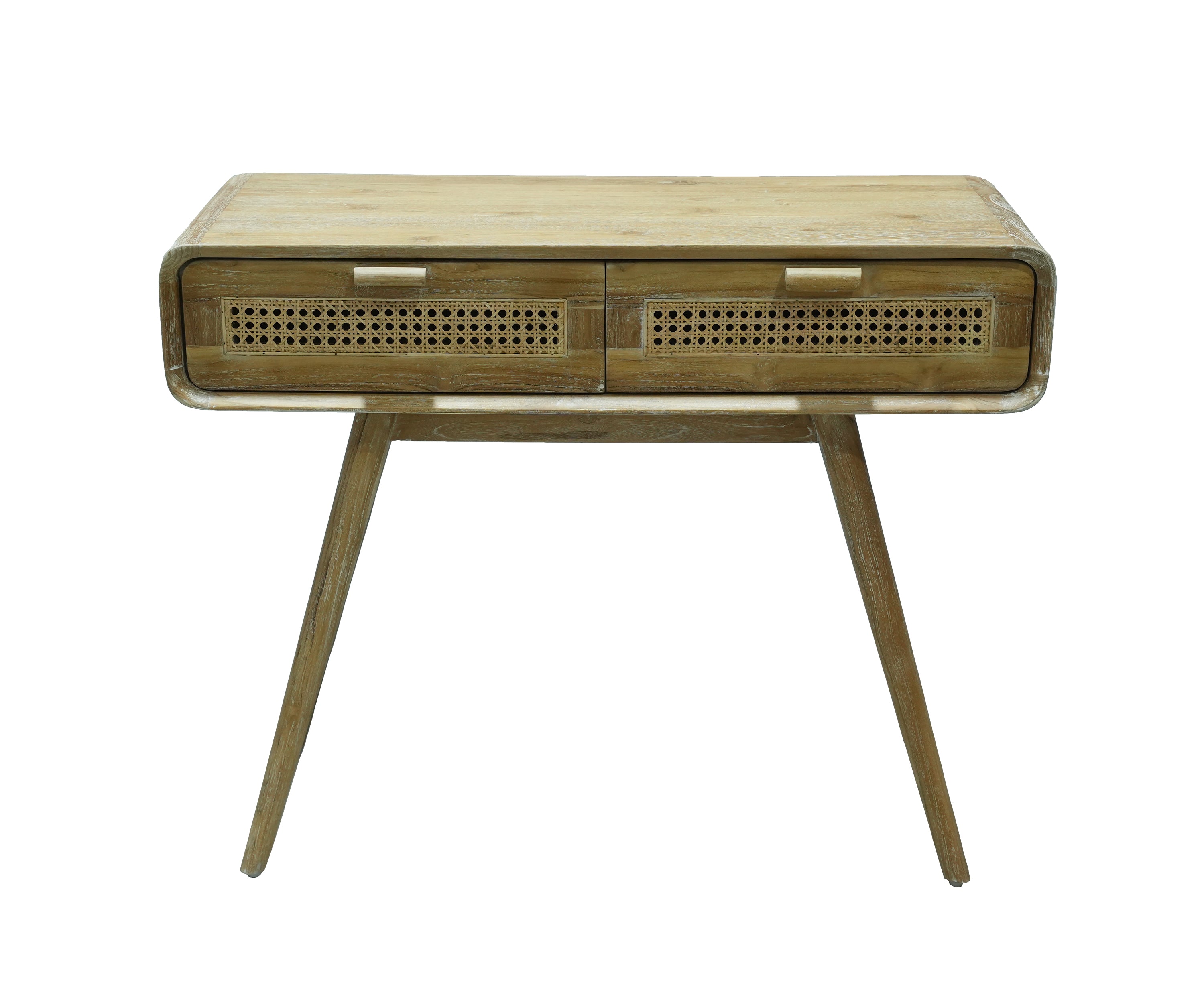 Mid-Century Modern Cane Console Table