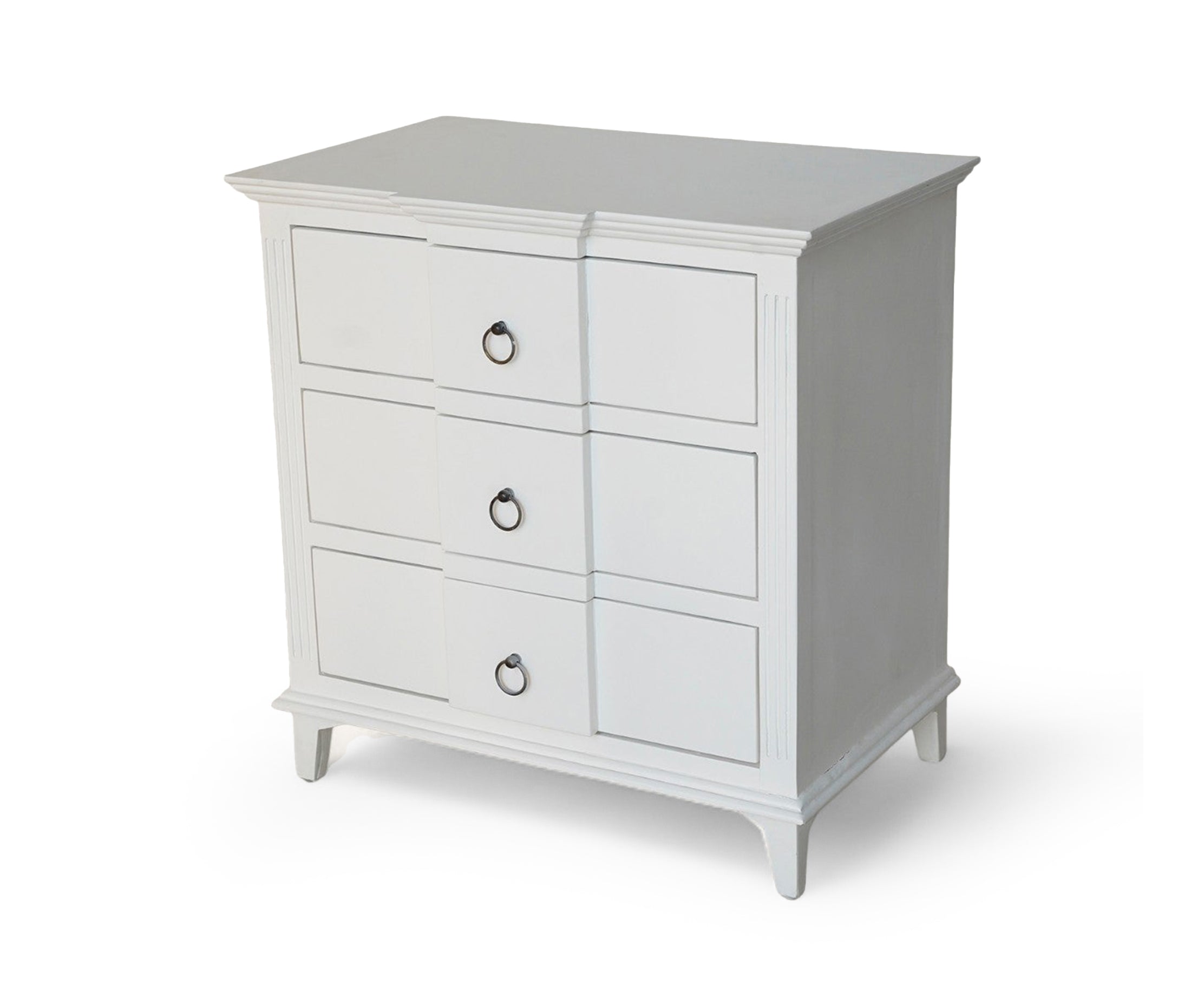 Modern Classic White 3-Drawer Chest of Drawers
