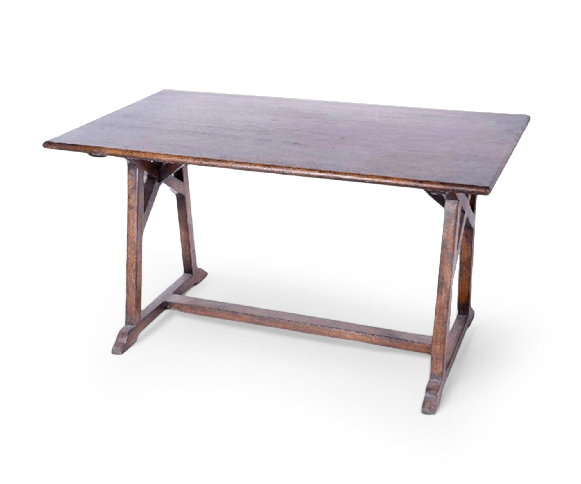 Solid Wood Study Table with Trestle Base