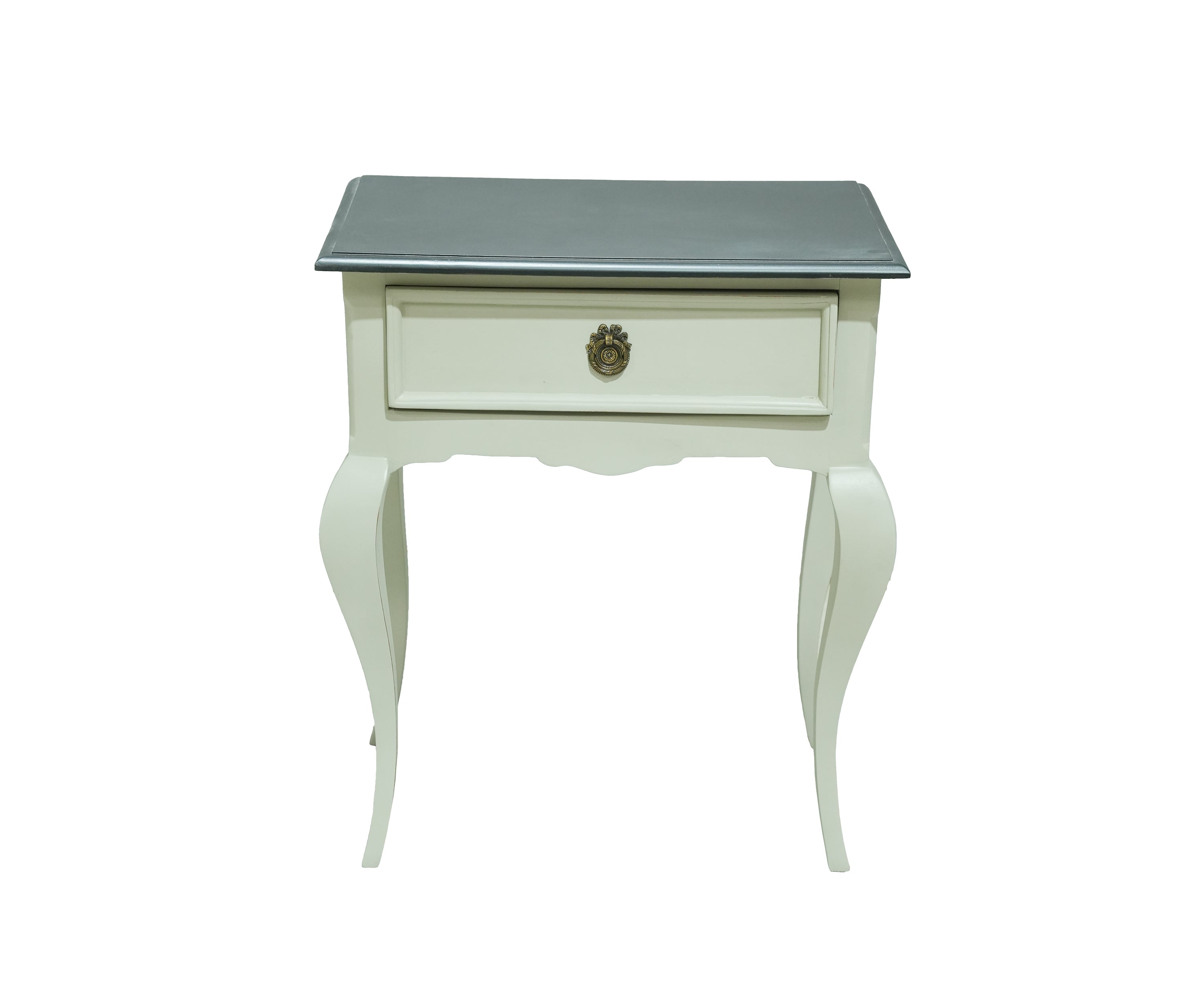 English Bedside Table with Drawer in Dual Tone Finish