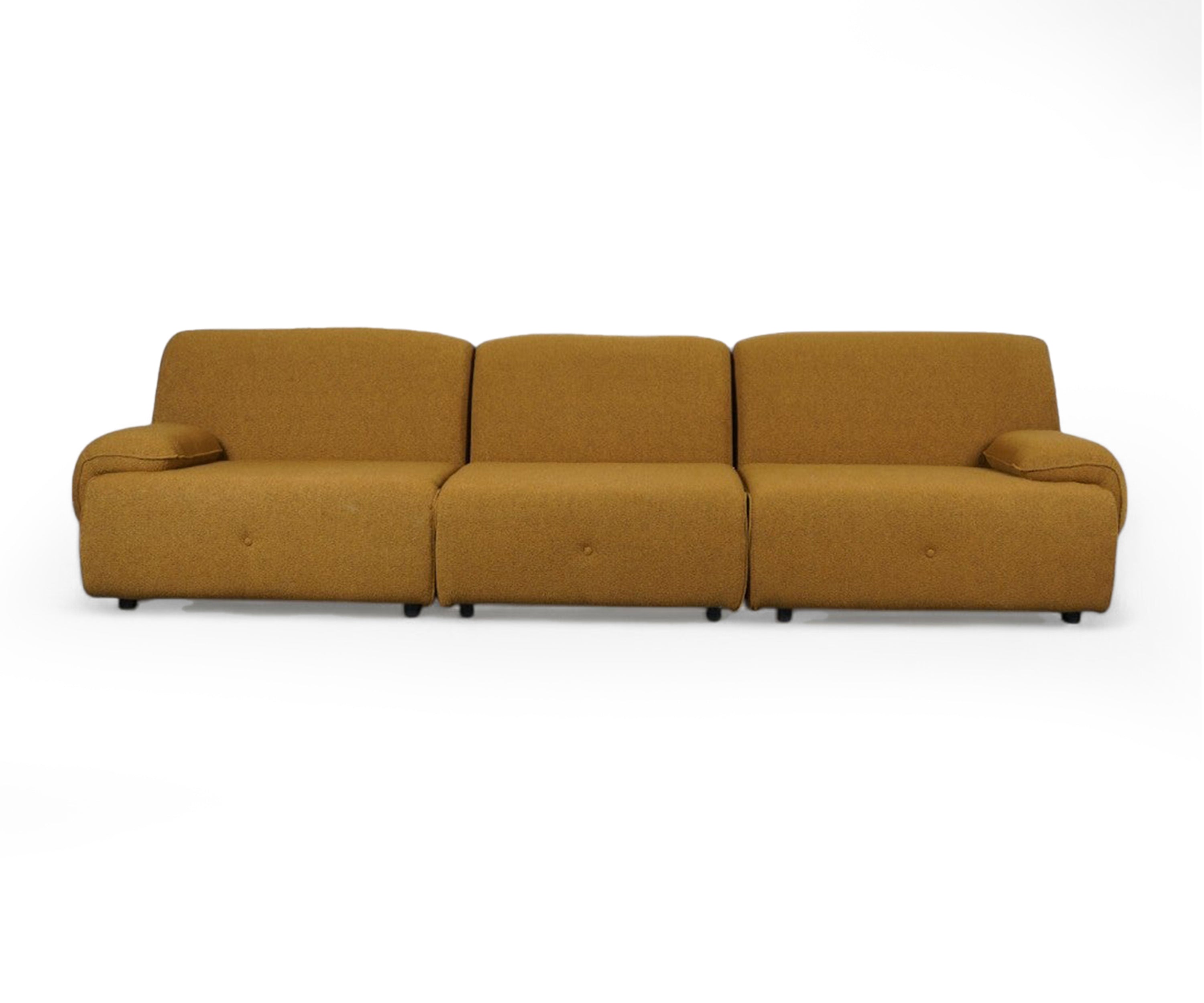 Curved End Bouclé 3 Seater Sofa
