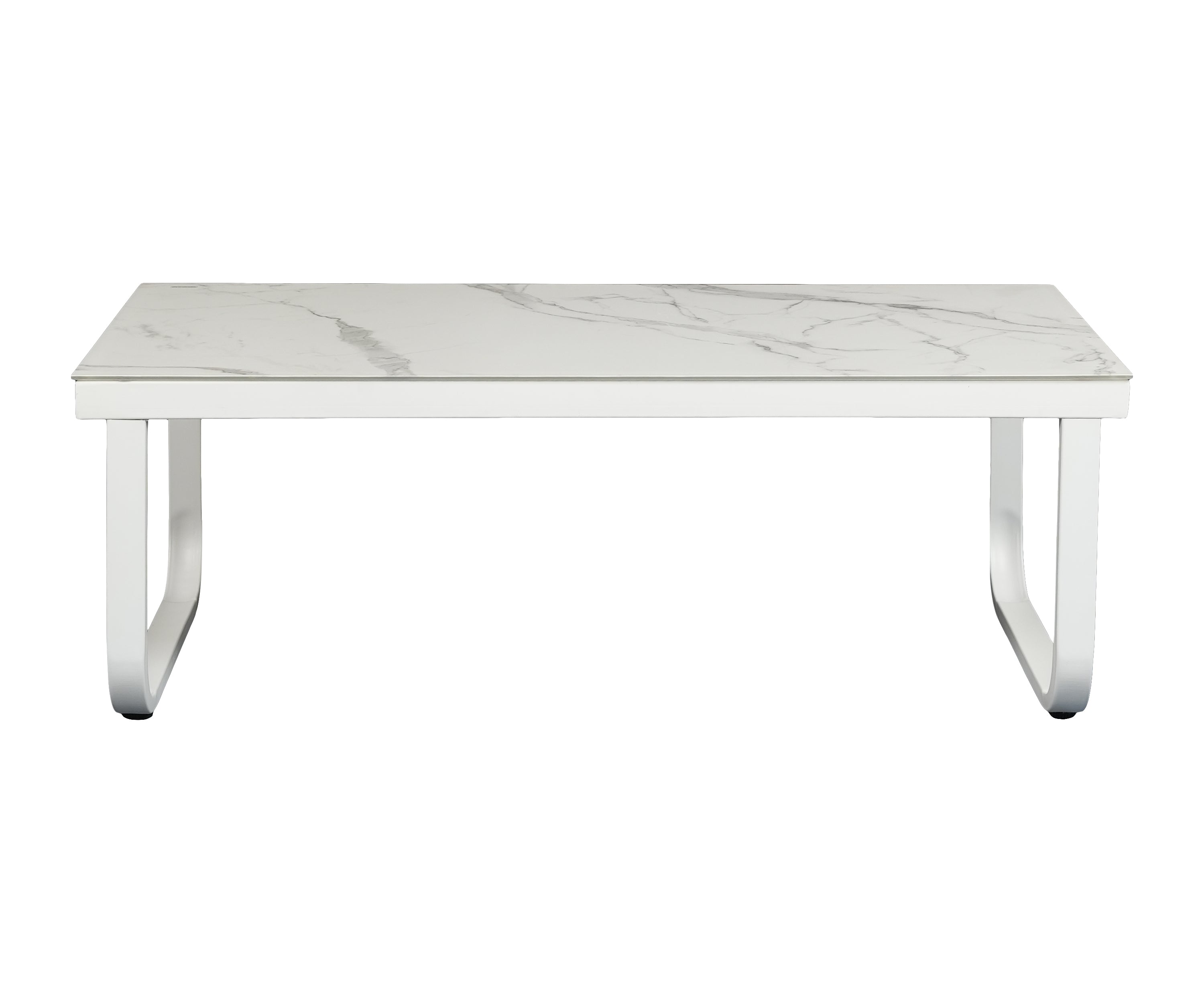 Modern White Metal Outdoor Coffee Table