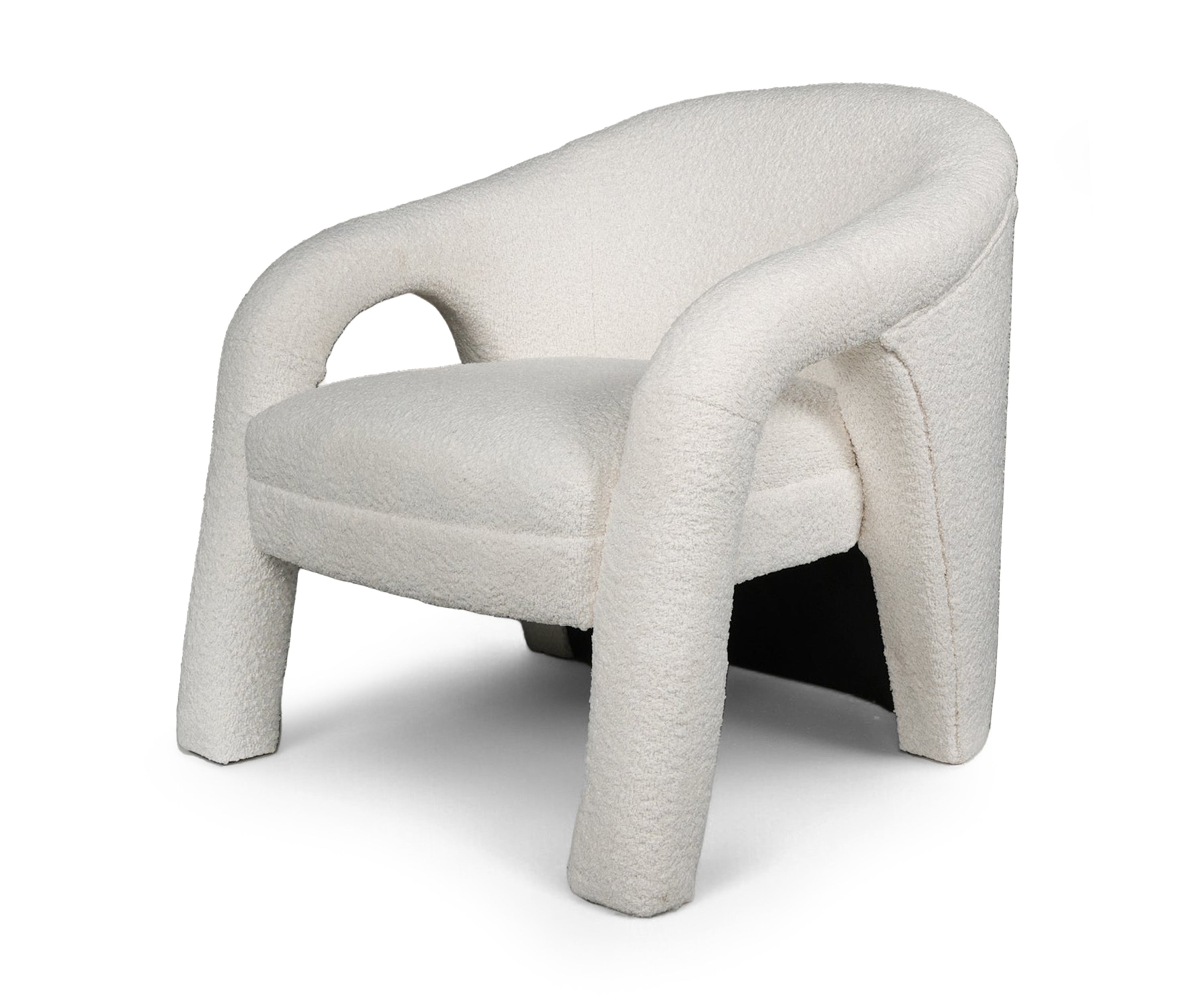 Arch Frame Ivory Bouclé Accent Chair