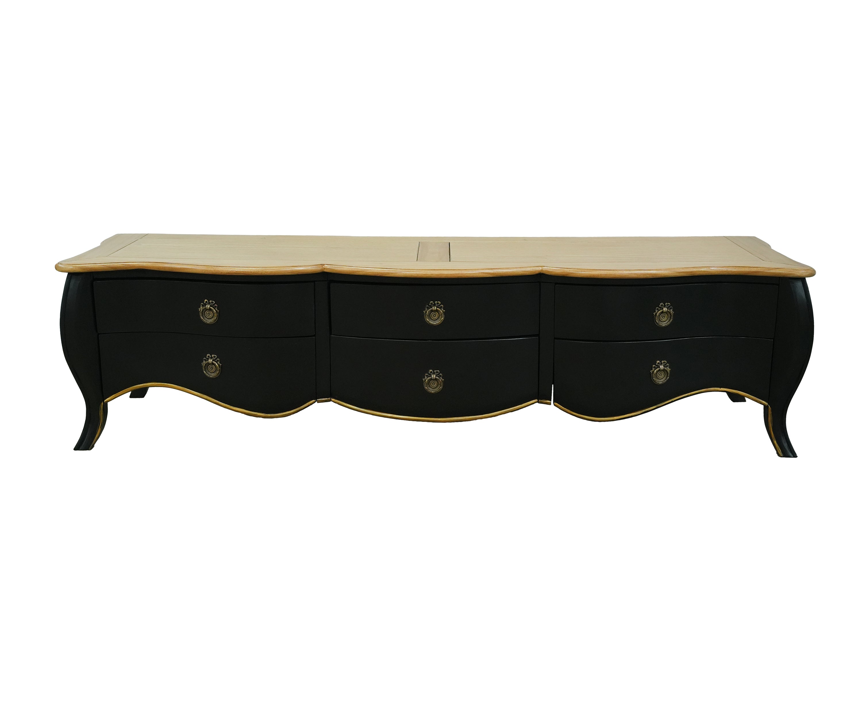 Antique Black & Gold French TV Unit