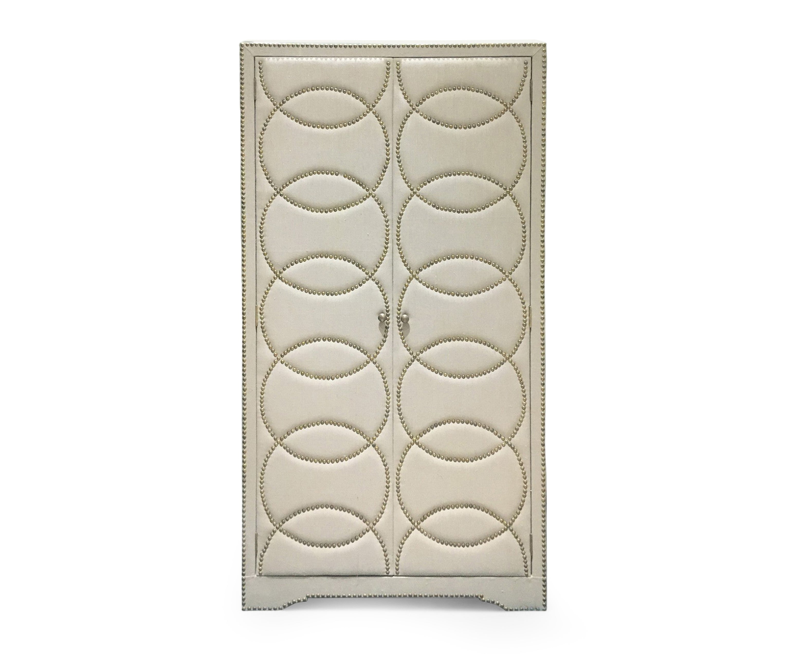 Luxury Acacia Wood Wardrobe with Brass Nail Detail