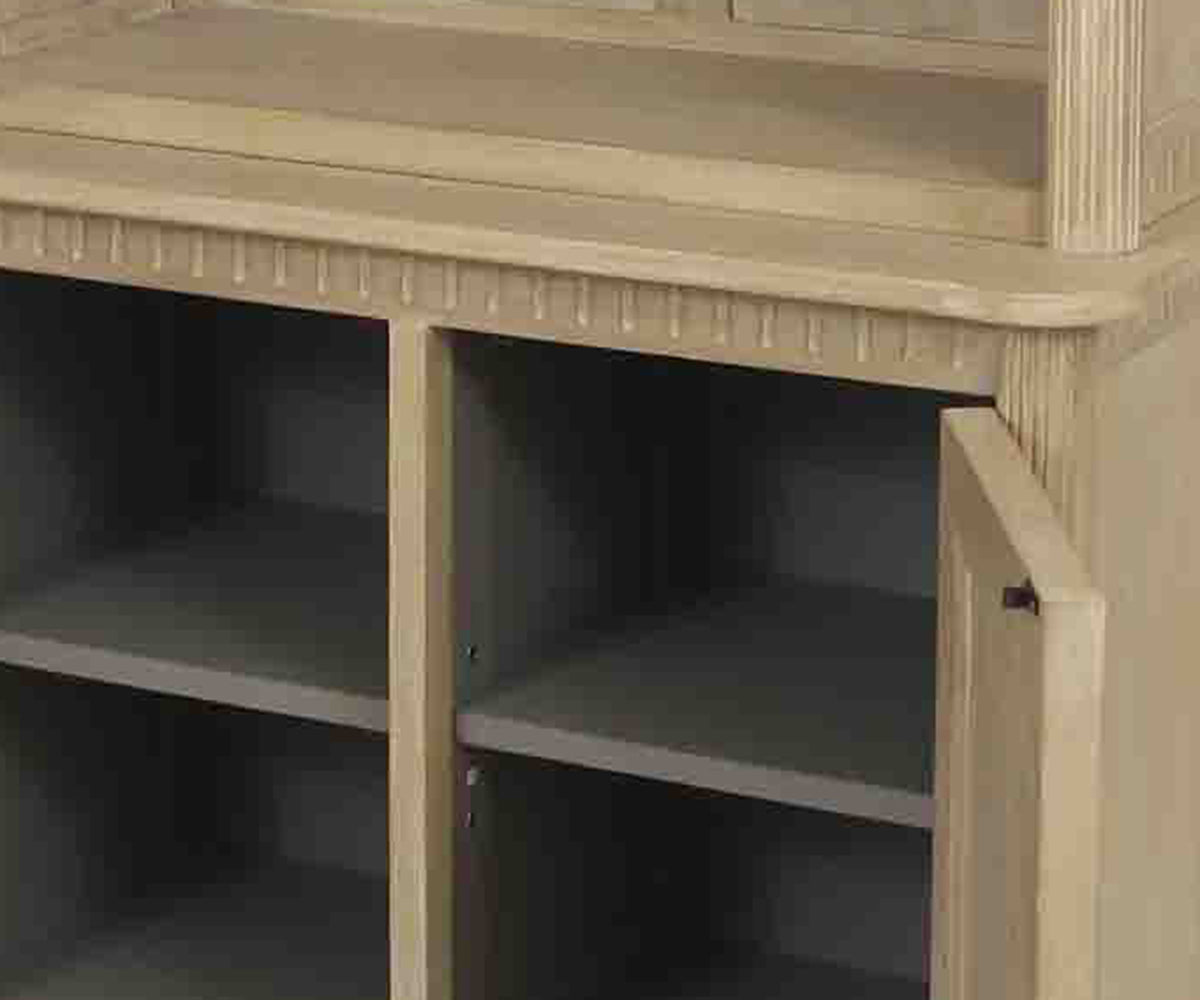 Tall Teak Wood Display Shelf with Lower Storage Cabinet