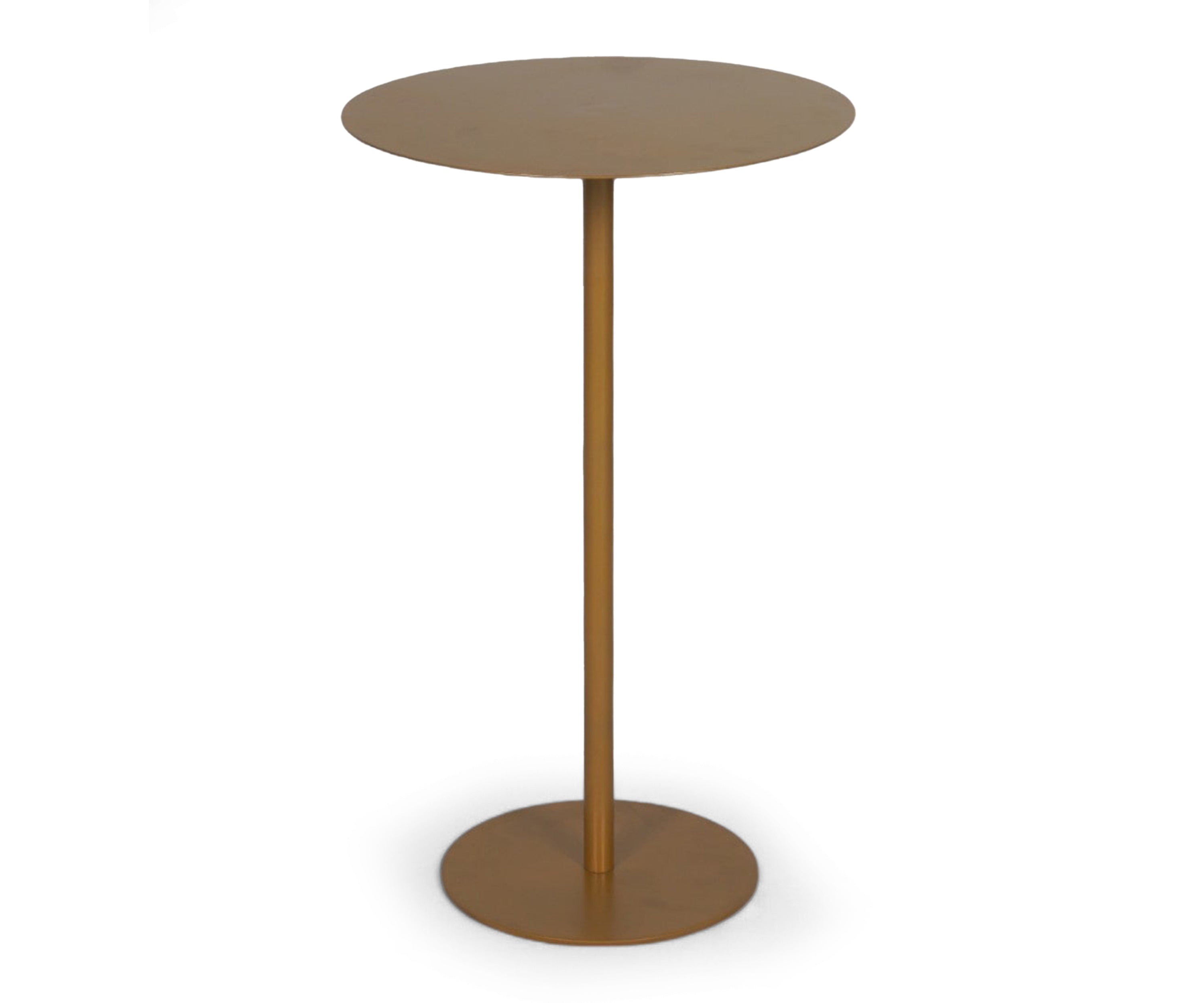 Brass Finish Martini Side Table with Disc Base