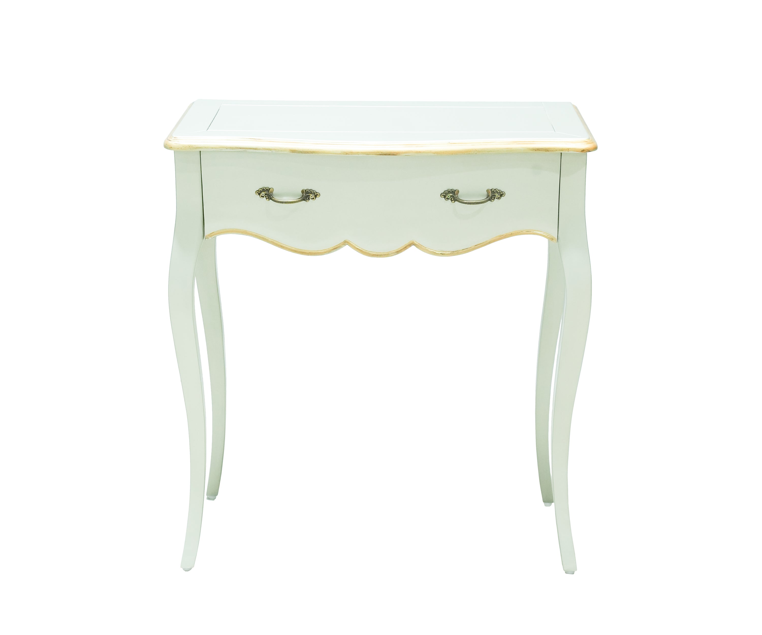 Provincial French Curved Scallop Grey & Gold Console