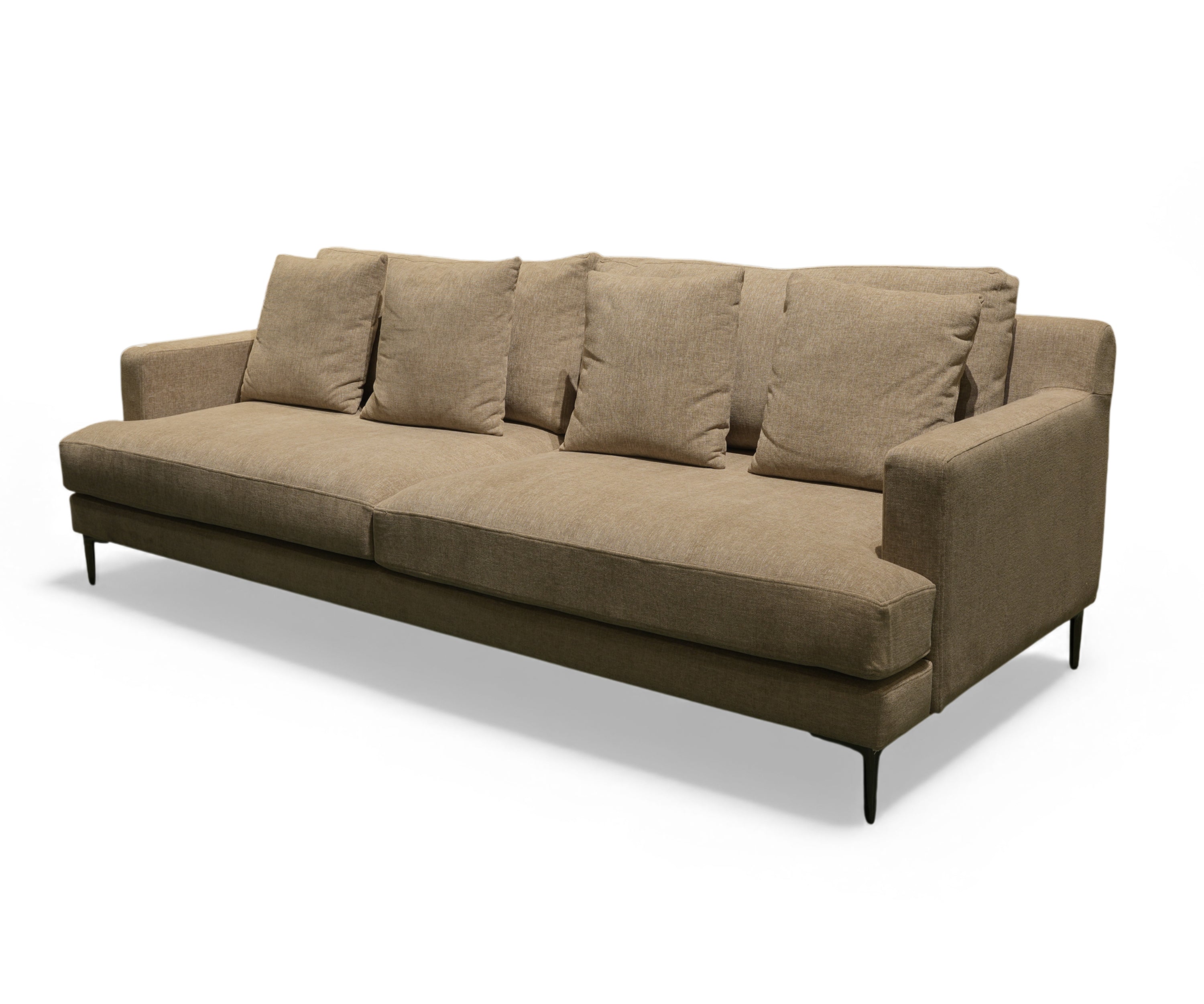 Taupe Velvet 3 Seater Sofa