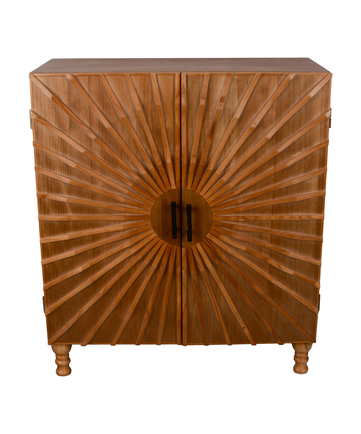 Honey Brown Sunburst Two-Door Cabinet