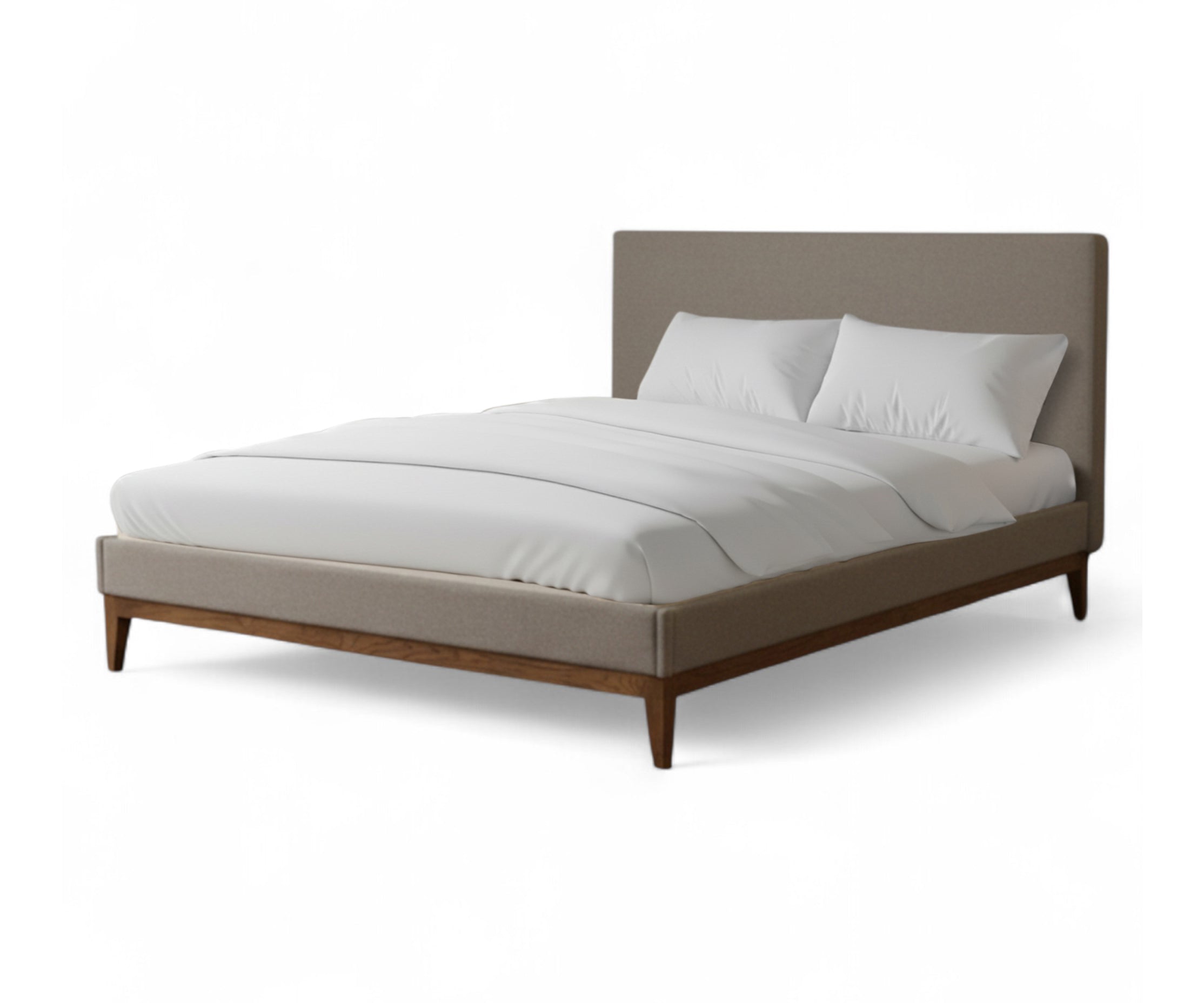 Marlow Upholstered Acacia Wood Bed
