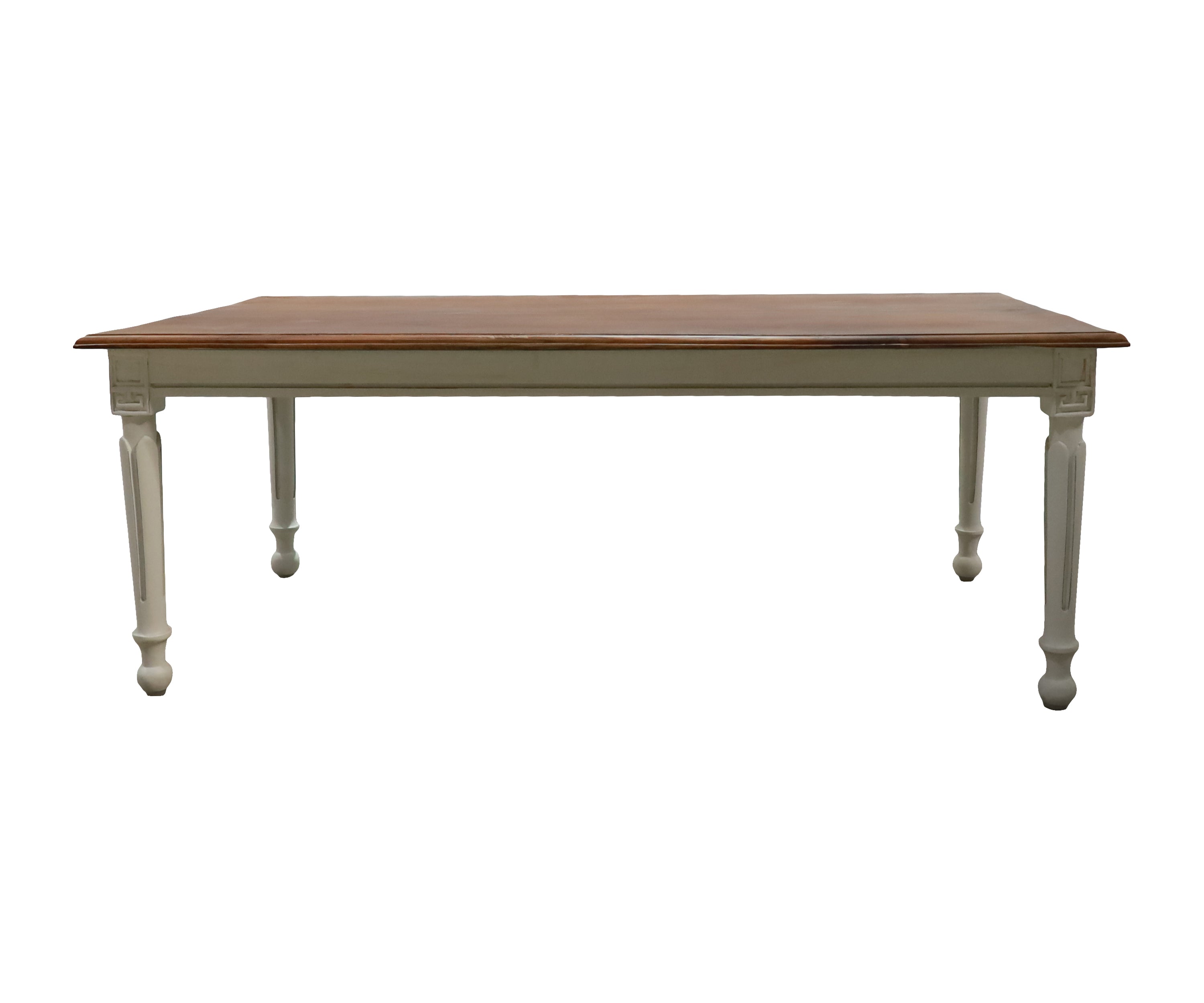 Two-Tone Wooden Coffee Table with Carved Legs
