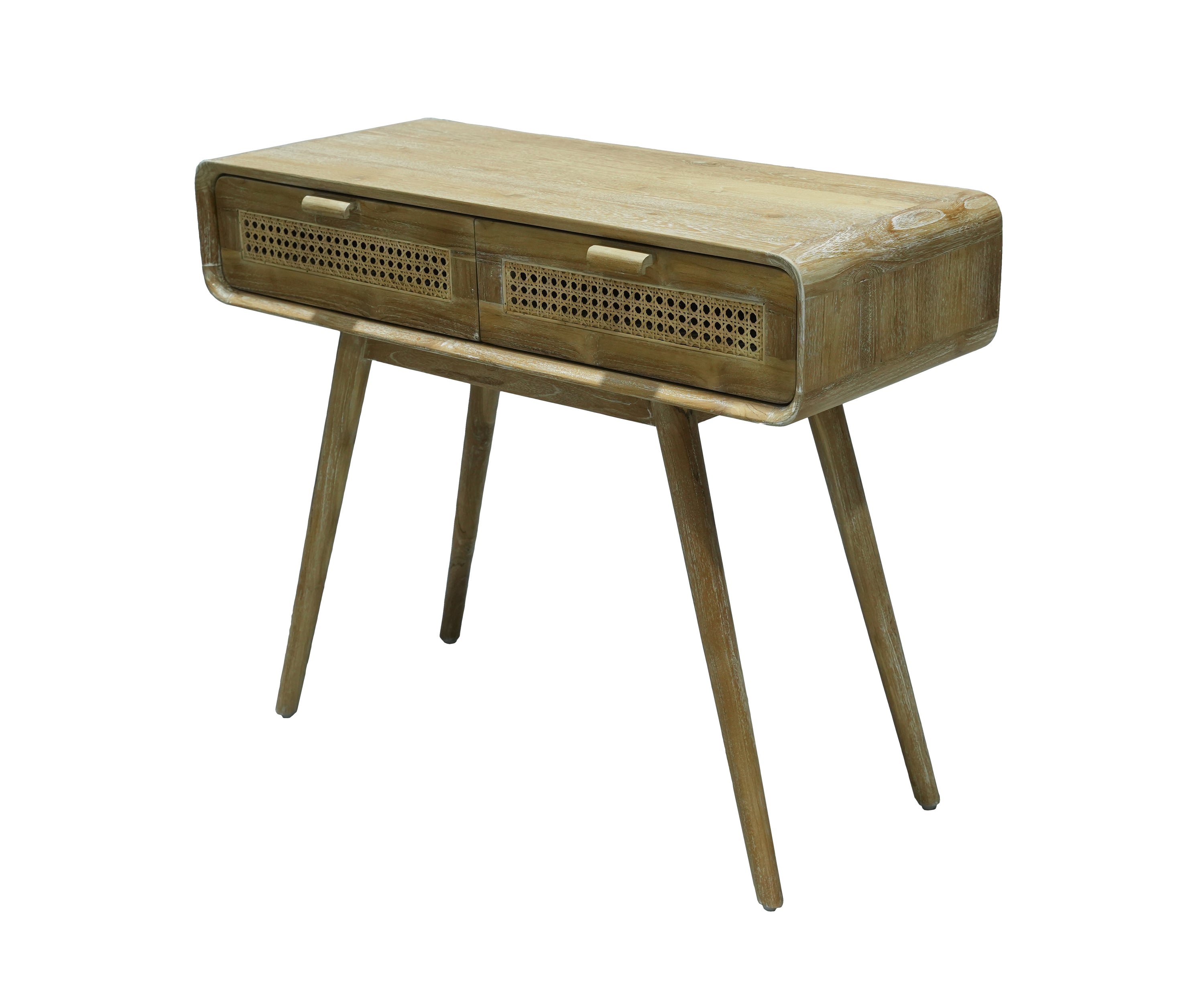 Mid-Century Modern Cane Console Table