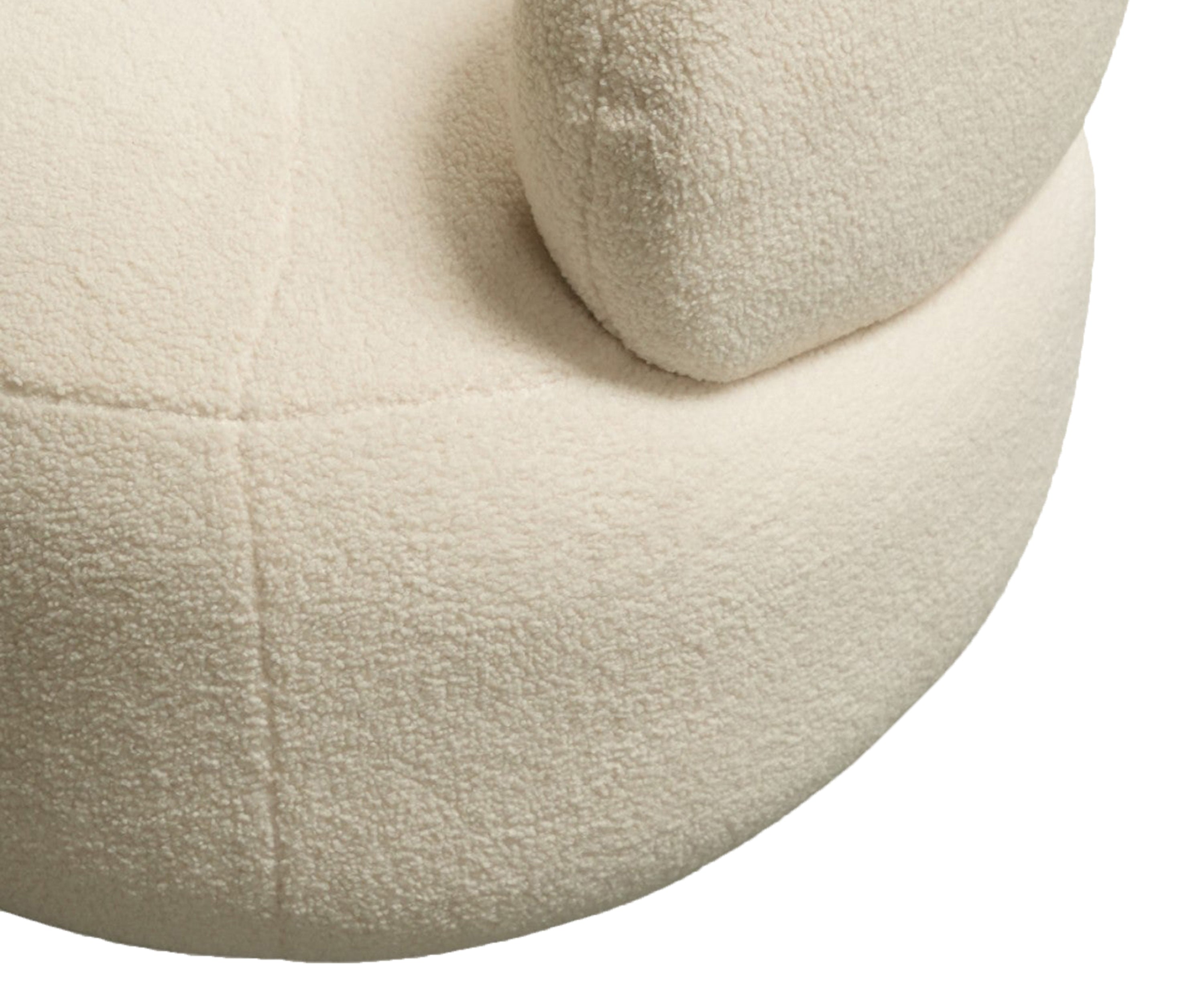 Crescent Curve Bouclé 3 Seater Sofa - IVORY