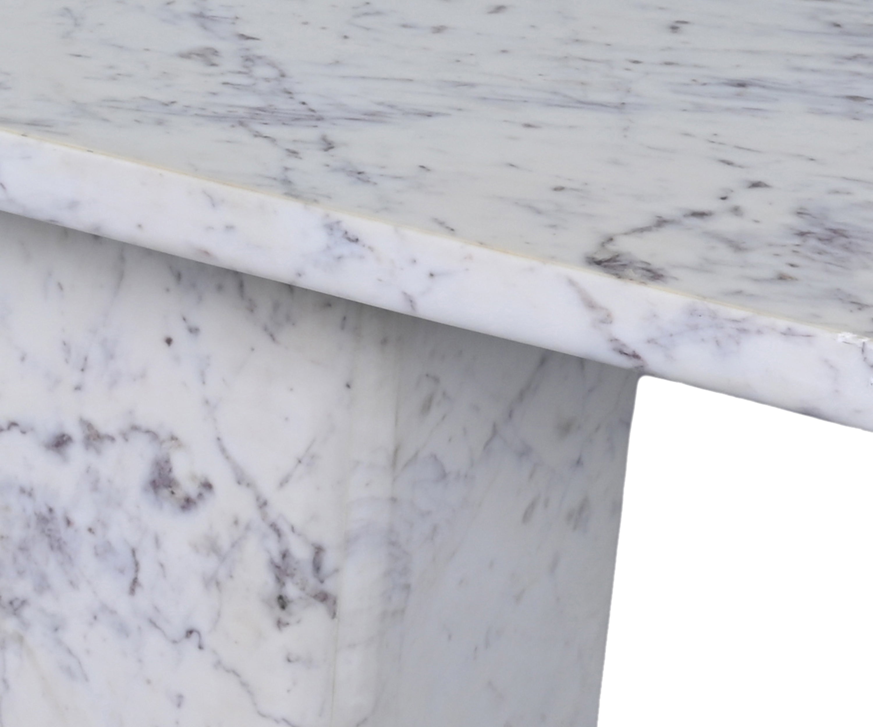 White Marble 6 Seater Dining Table with Pedestal Base