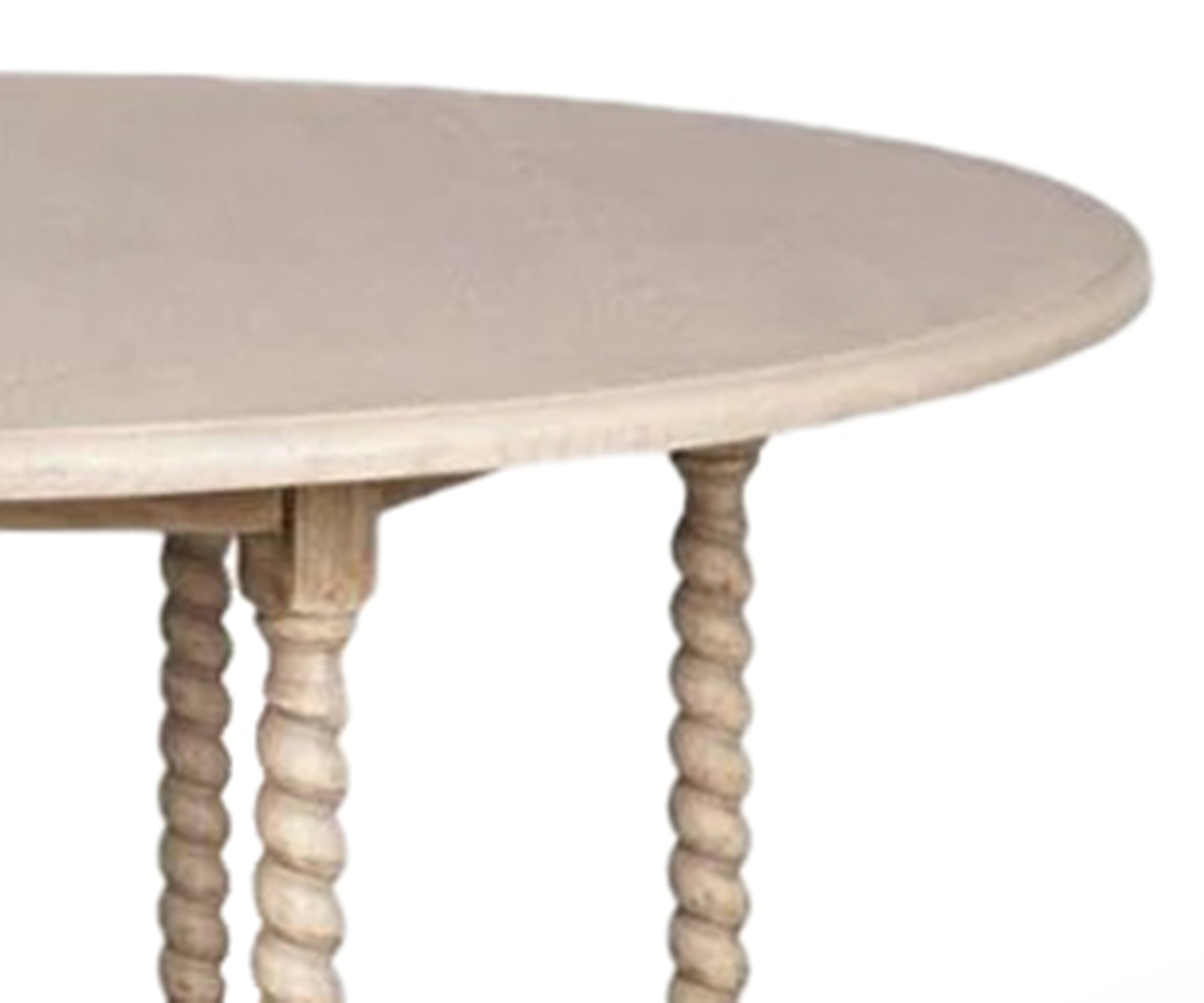 Rustic Solid Wood 6 Seater Dining Table with Barley Twist Legs