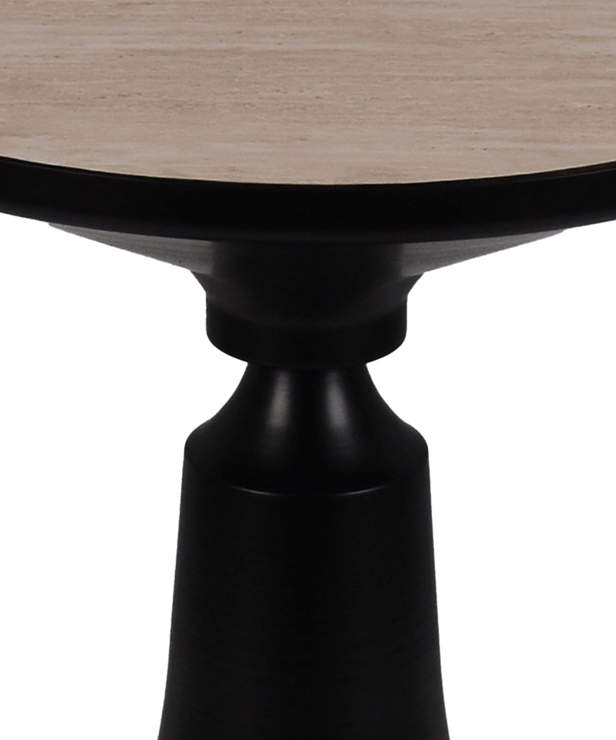 Round Two Tone End Table with Sculptural Flared Base