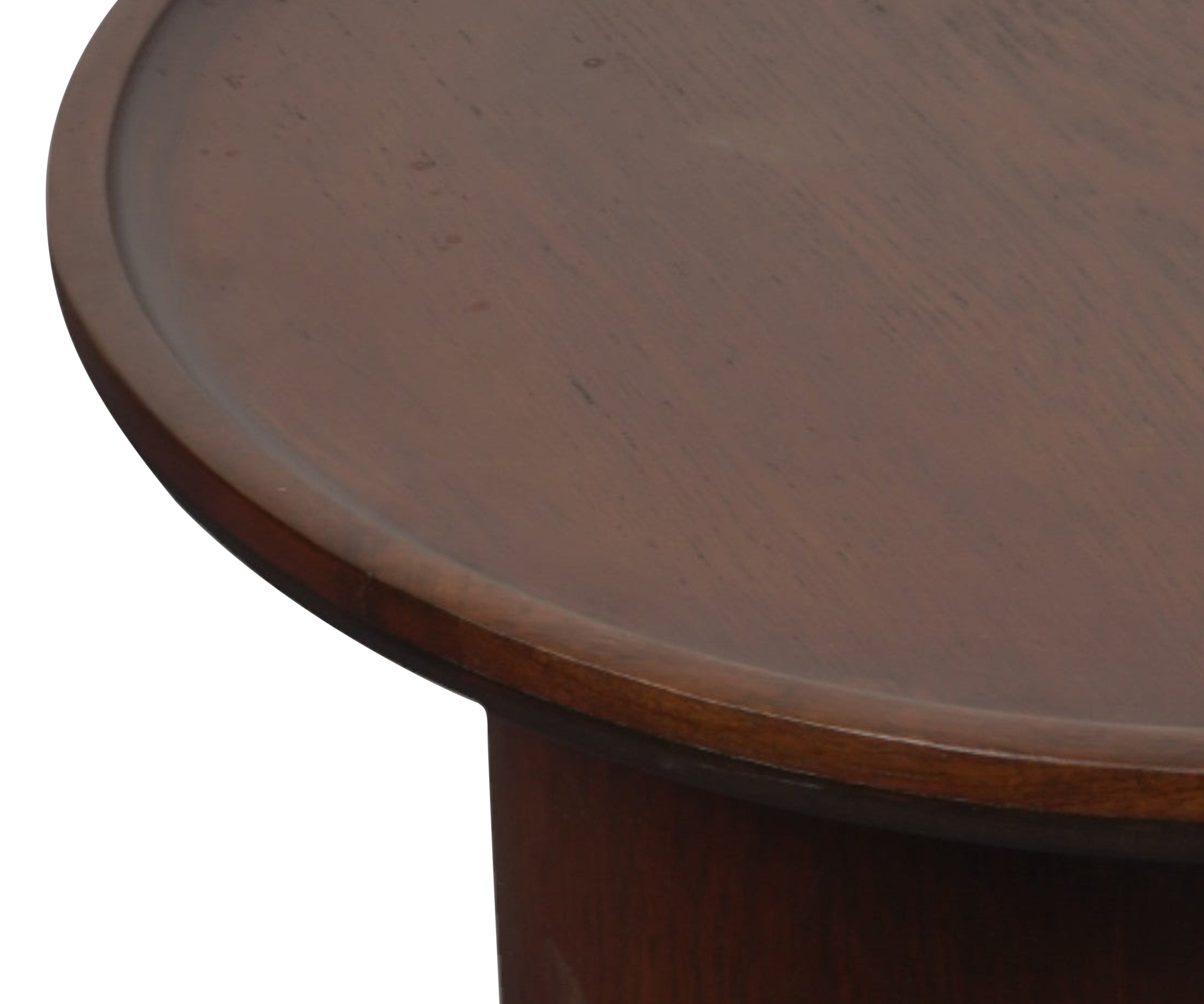 Round Acacia Wood Tray Top Side Table