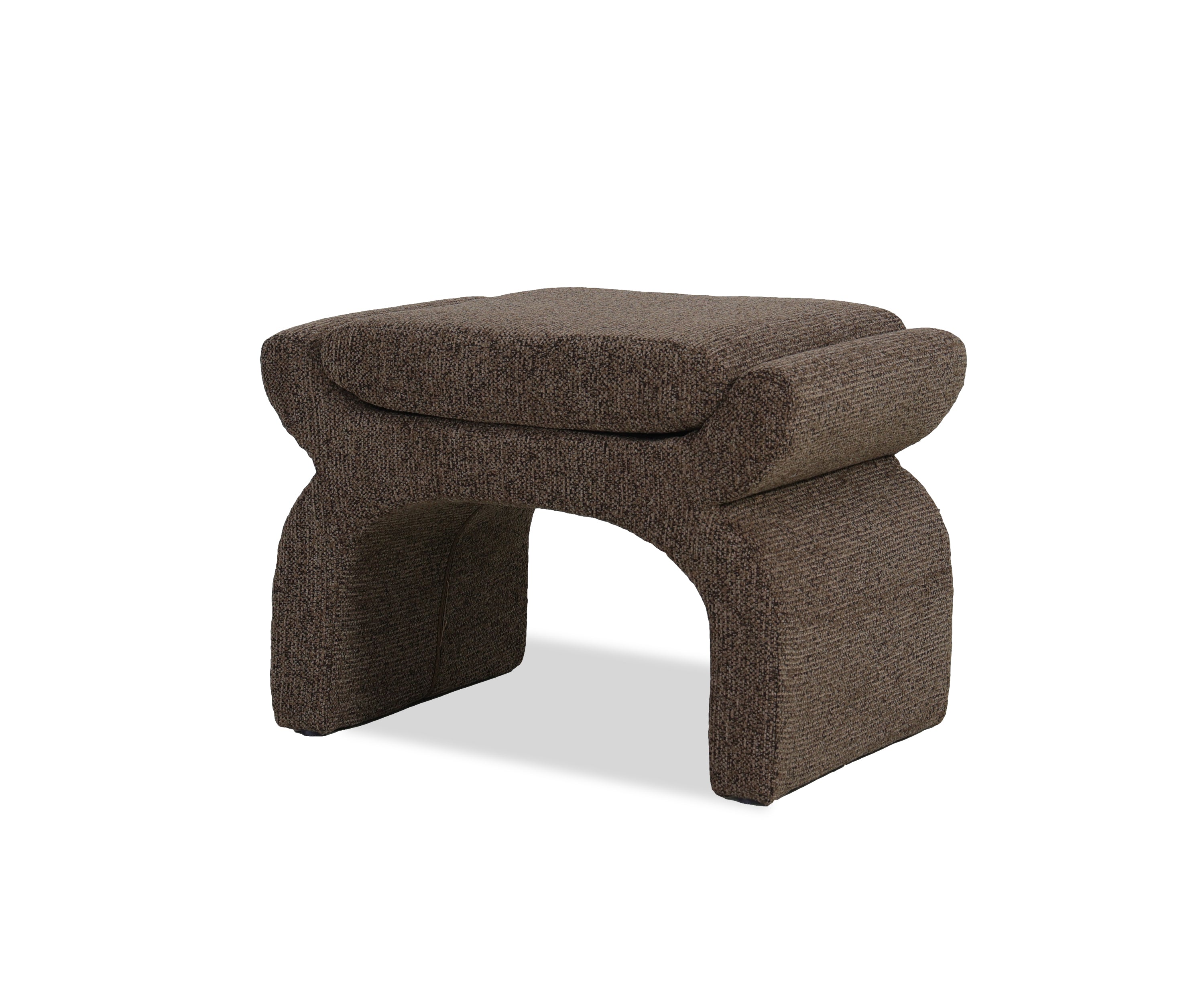 Upholstered Arch Ottoman Stool in Chenille