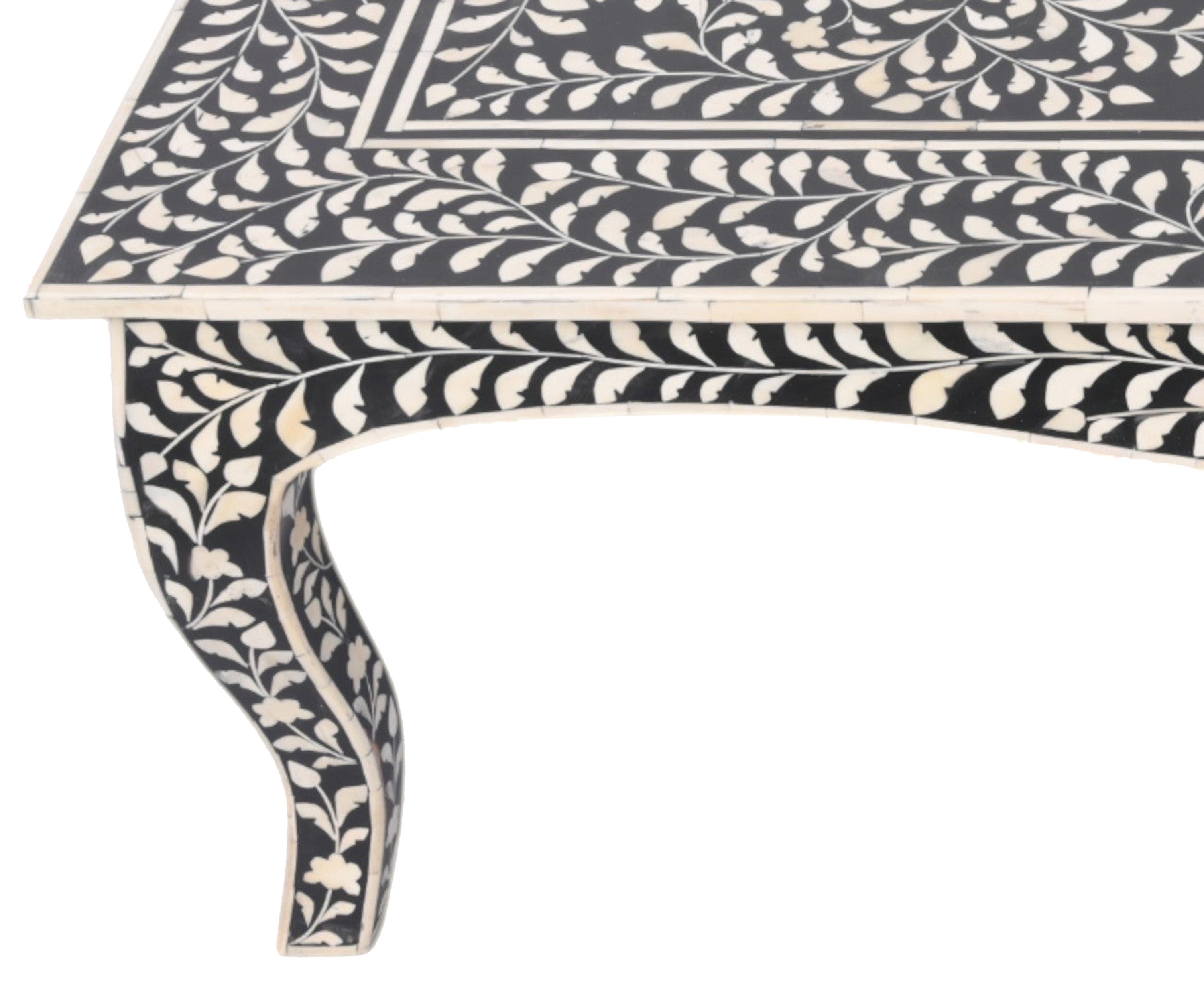 Handcrafted Bone Inlay Centre Table-Black