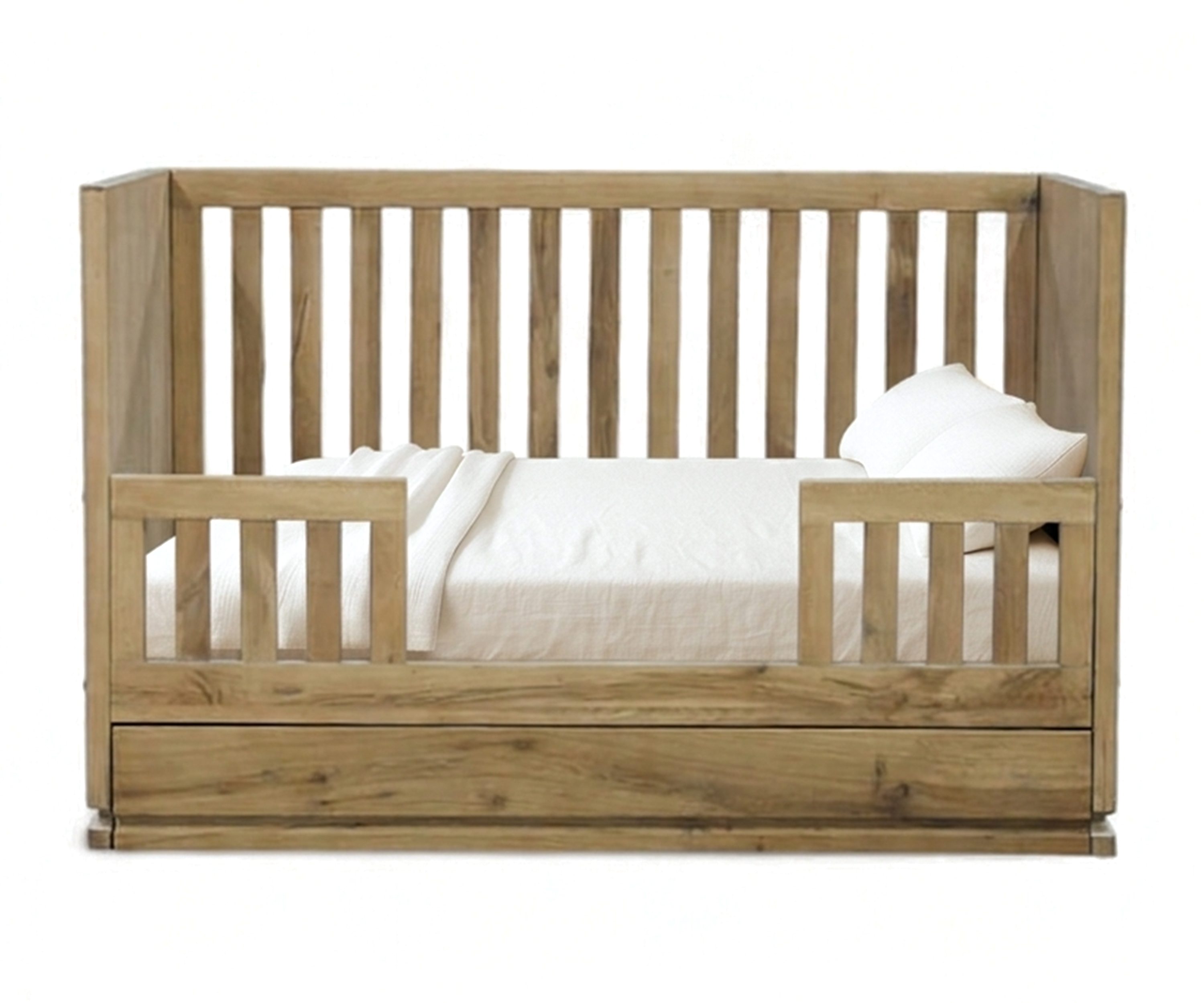 Kids Solid Wood Bed with Rounded Edges