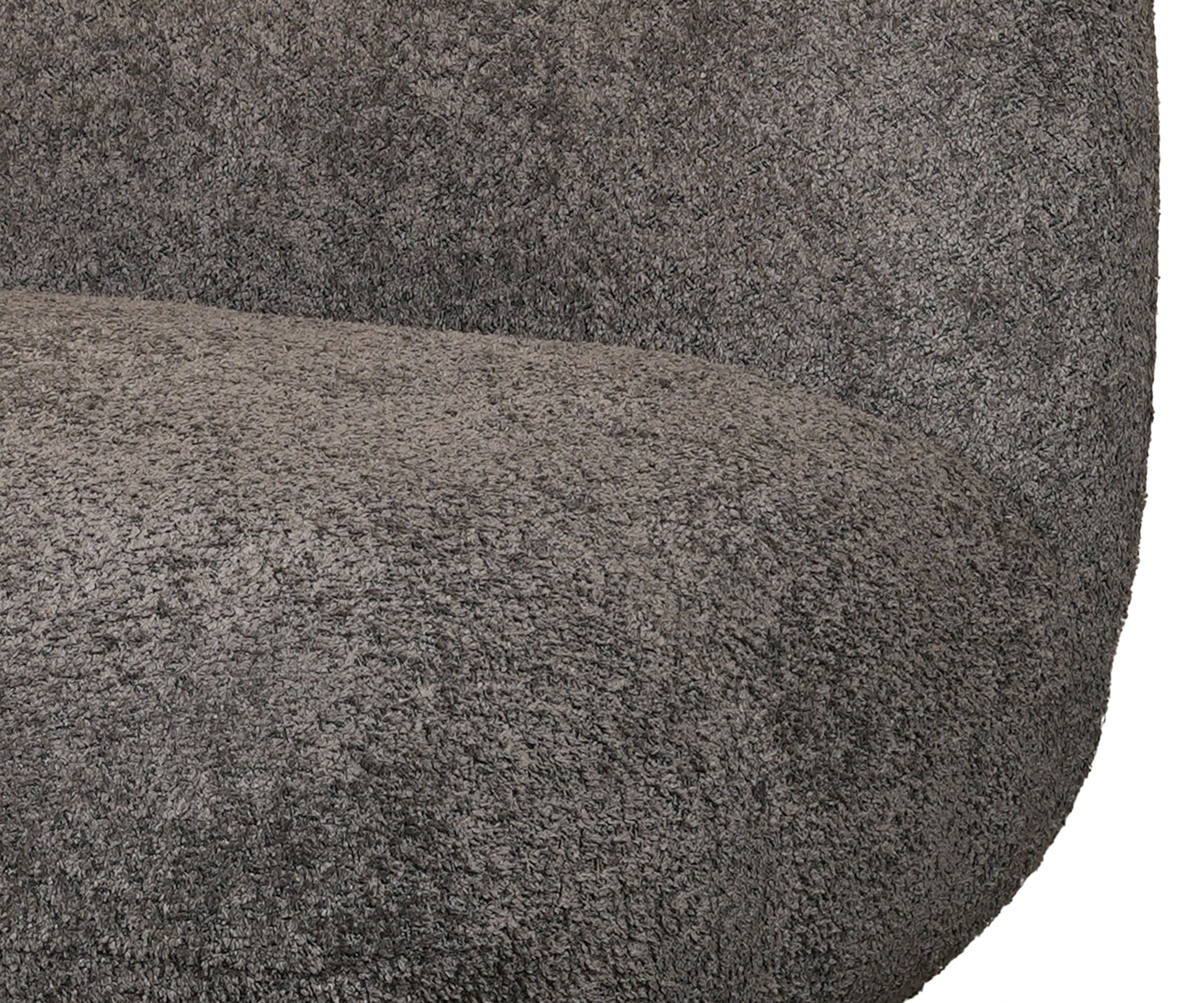 Charcoal Bouclé Swivel Lounge Chair