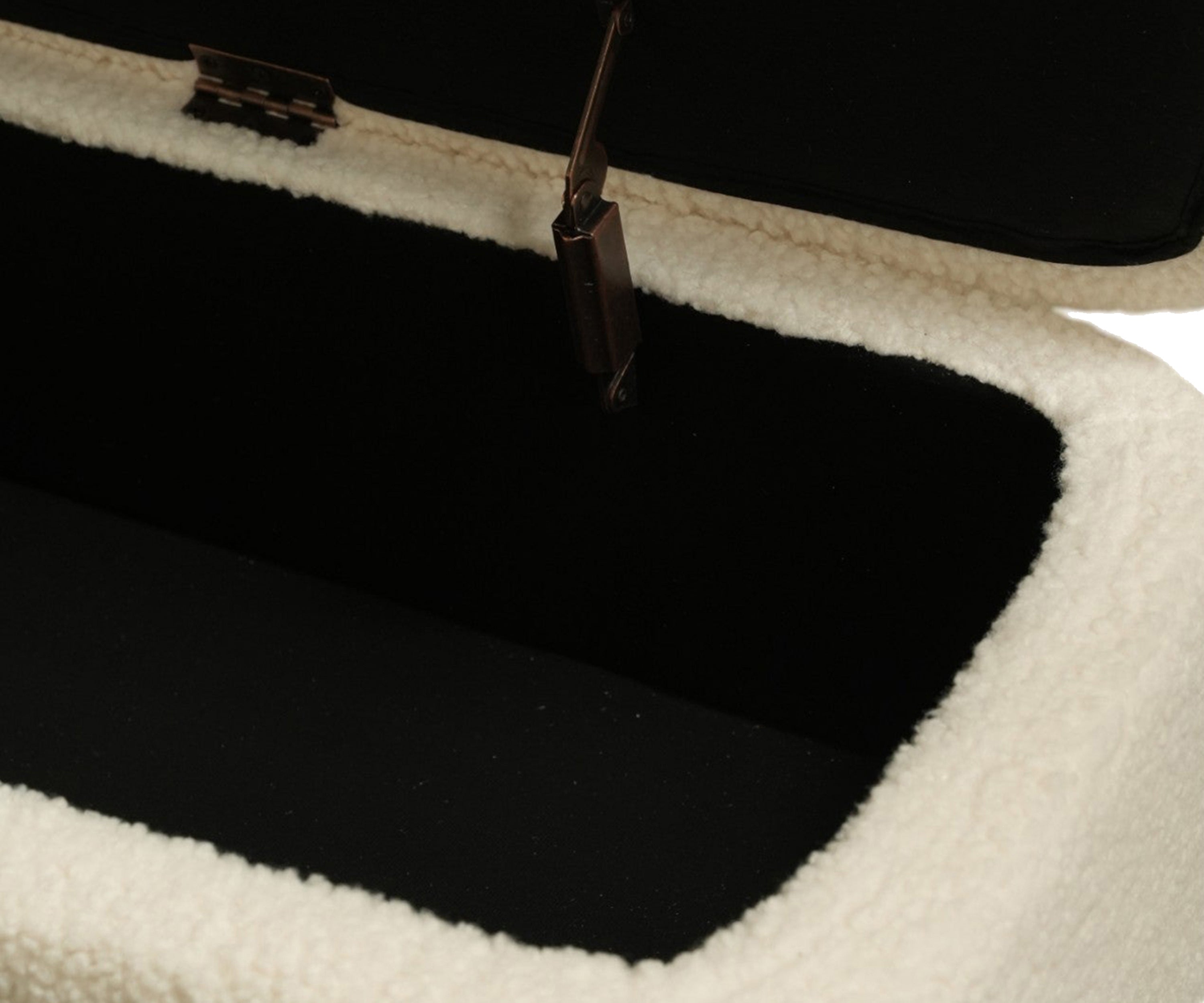Ivory Bouclé Rectangular Bench with Storage