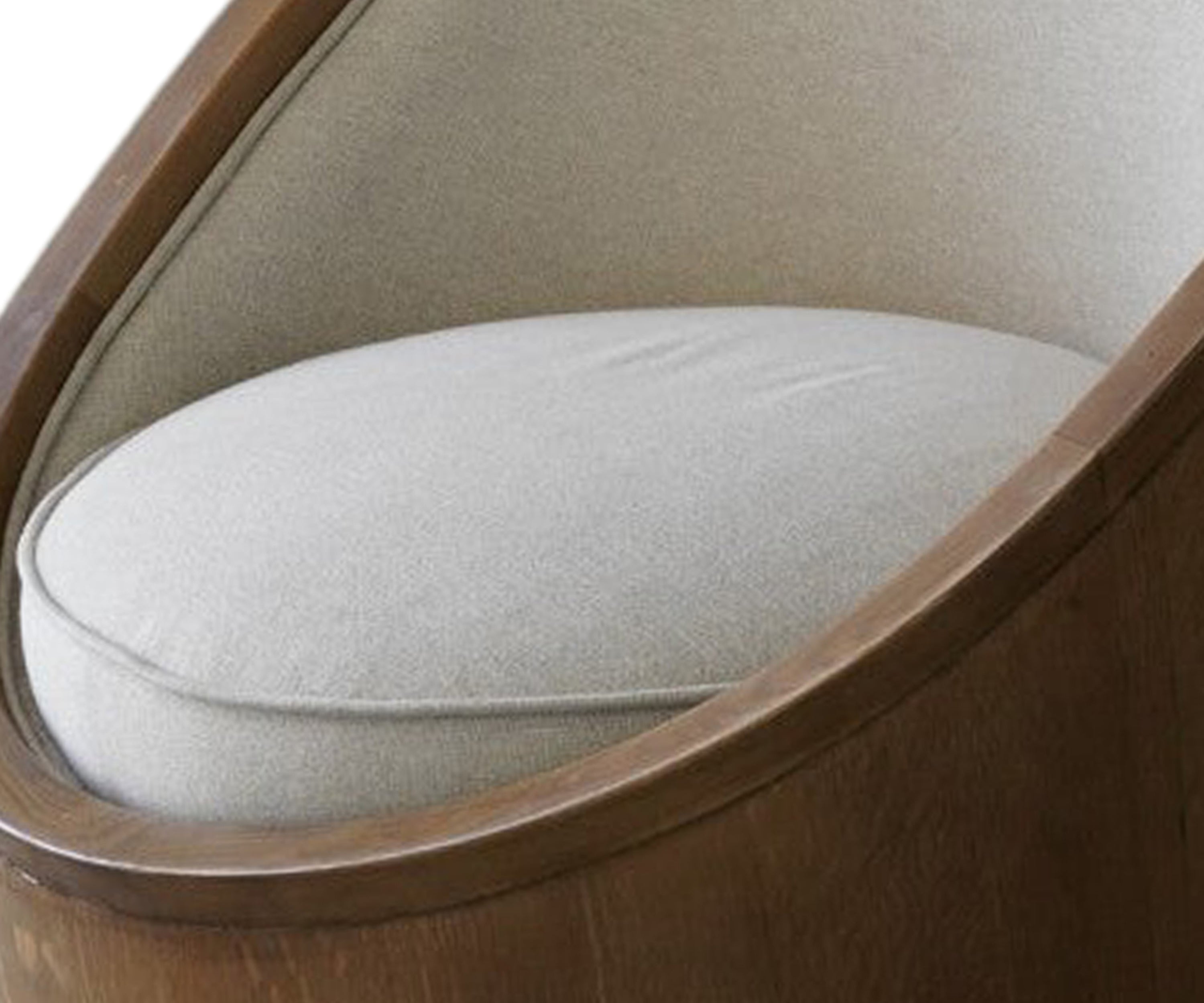 Oval Oak Veneer Lounge Chair