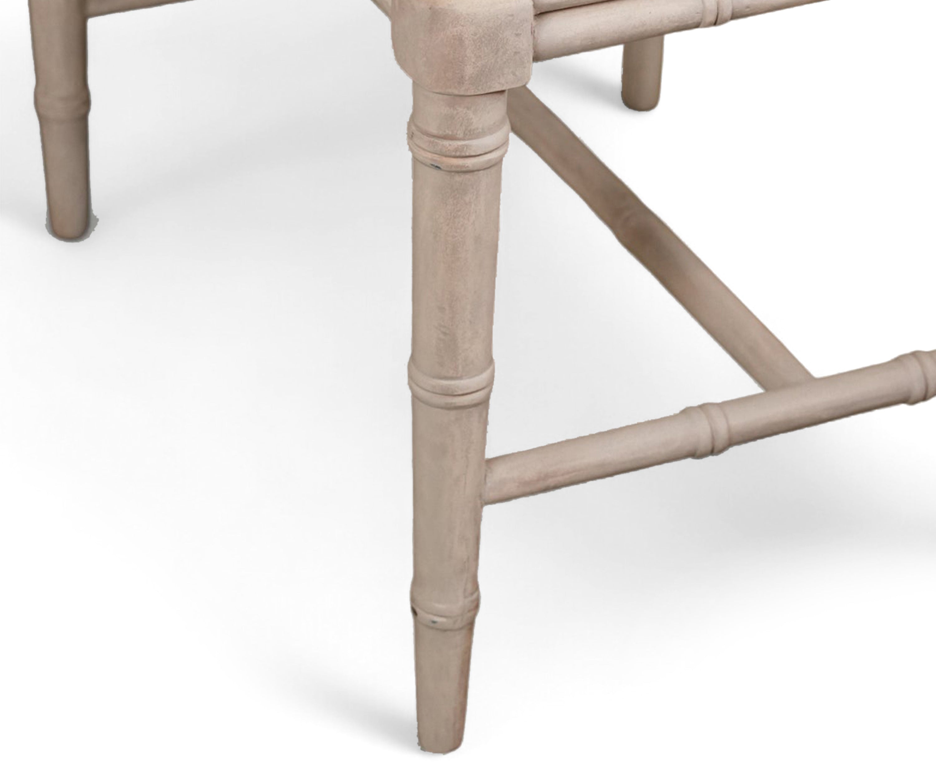 Printed Cotton Bamboo Bench