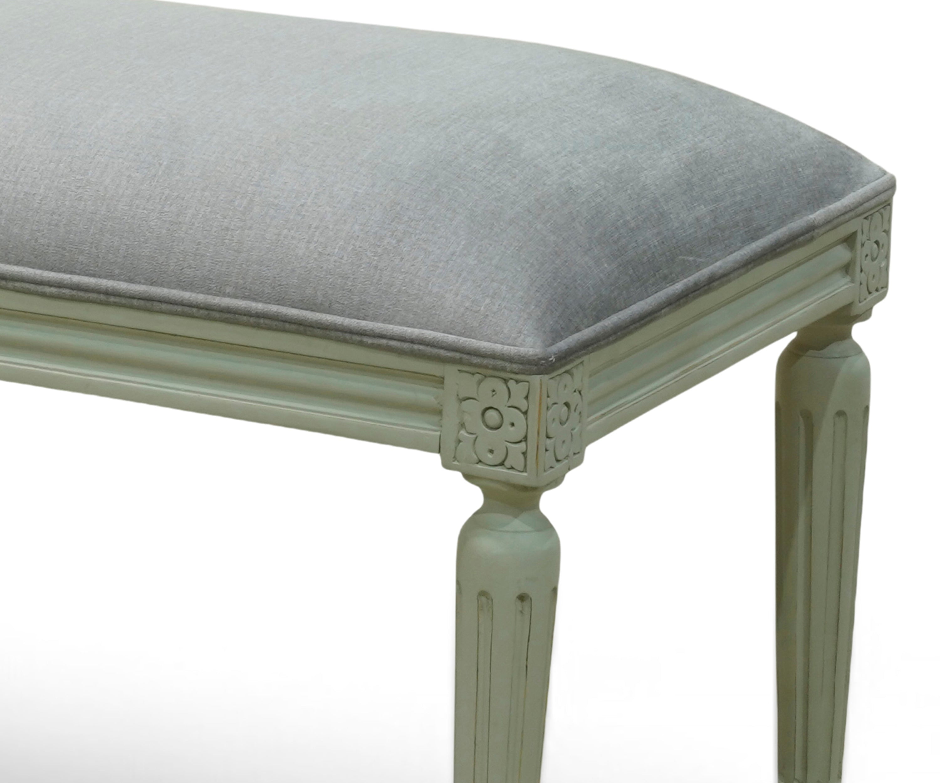 Gustavian Style Green Upholstered Bench
