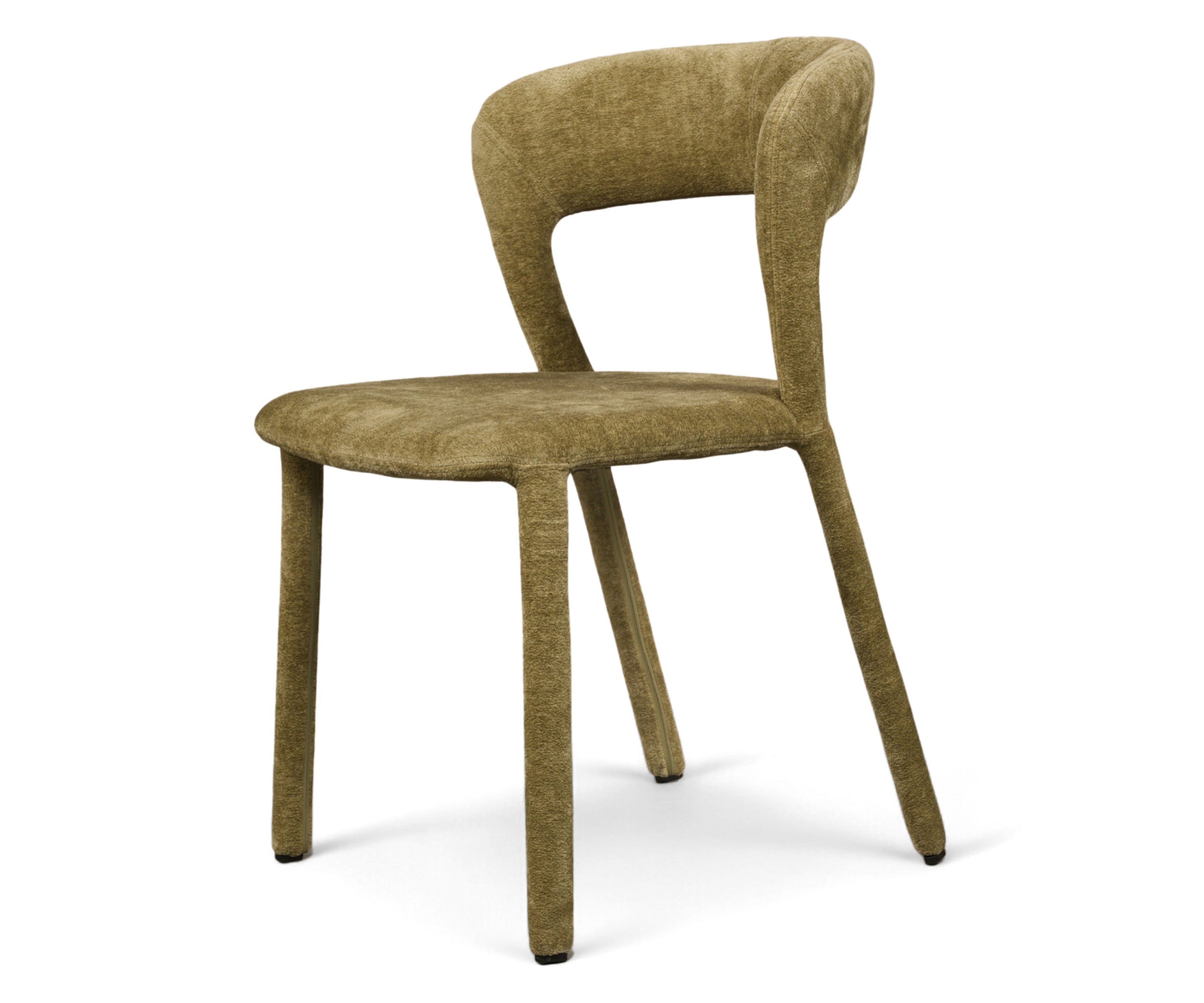 Olive Taupe Sculpted Back Upholstered Dining Chair
