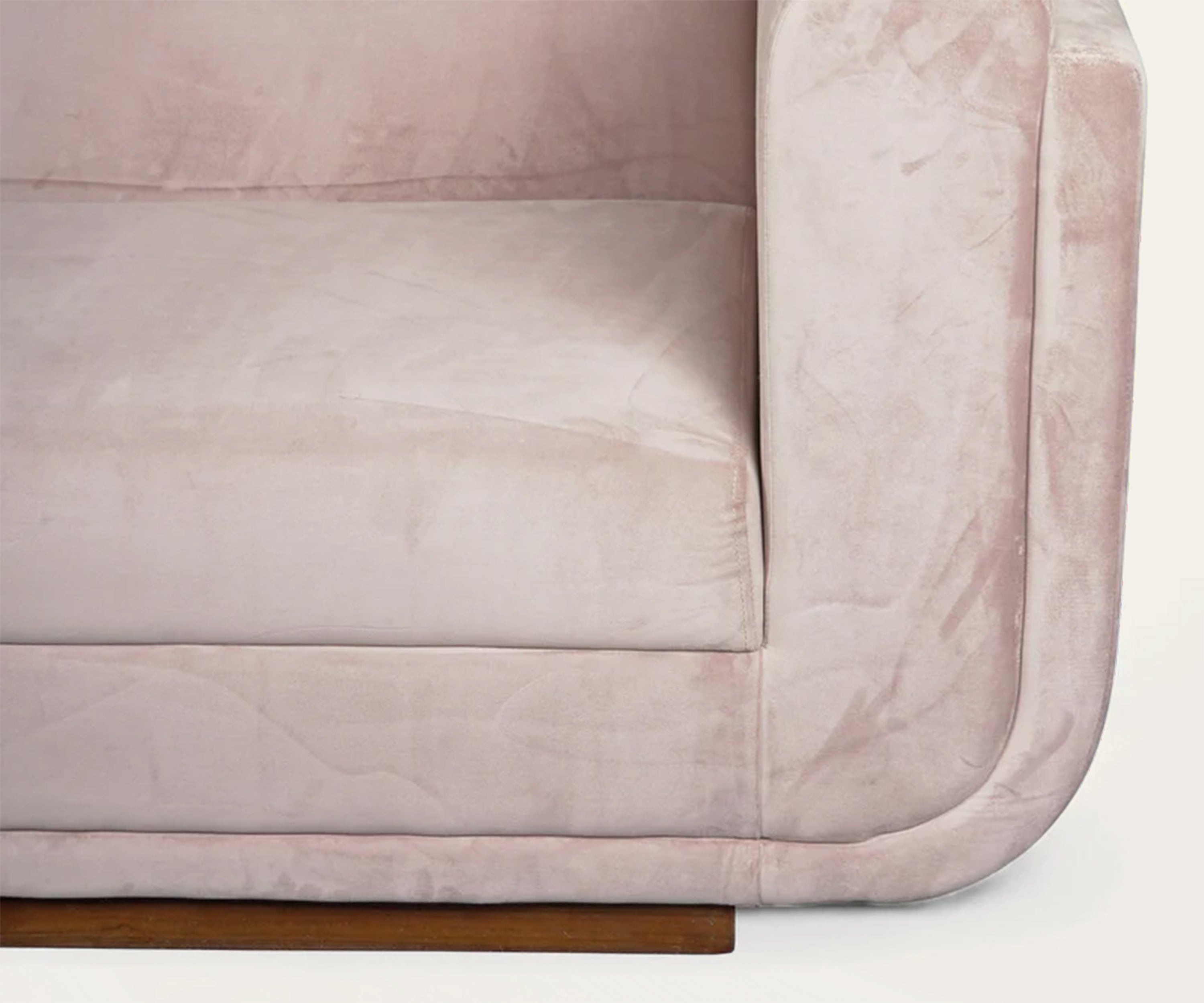 Rounded Edge 3 Seater Velvet Sofa