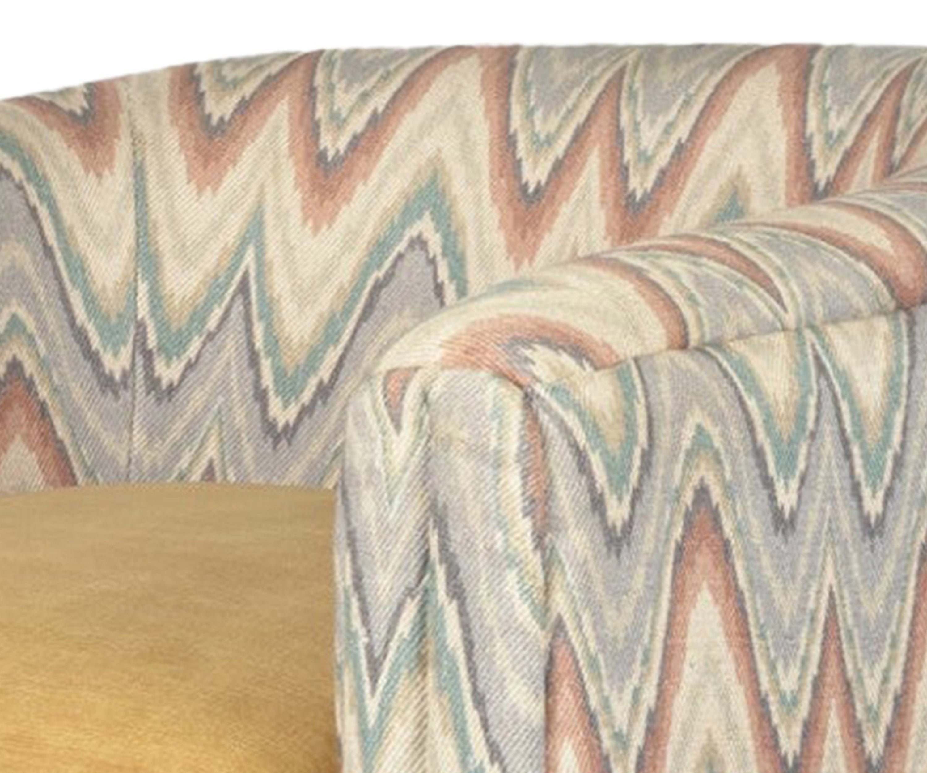 Chevron Printed Cotton Accent Arm Chair