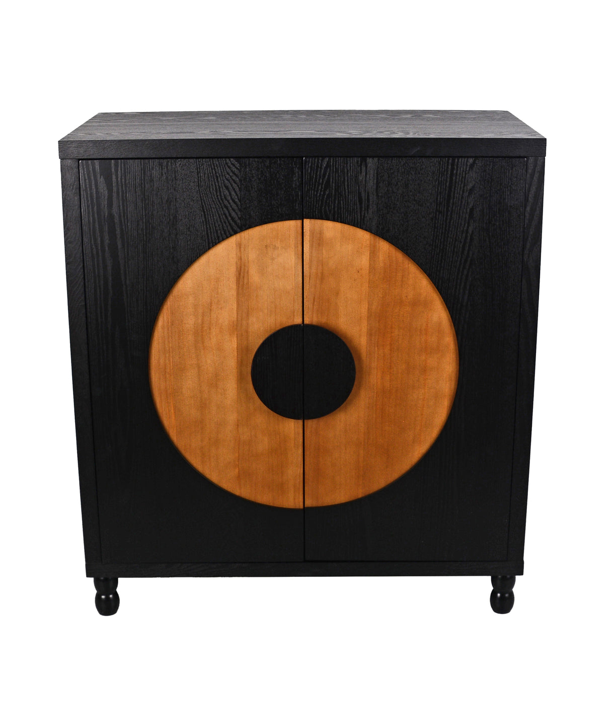 Dual Toned Circular Motif Accent Cabinet