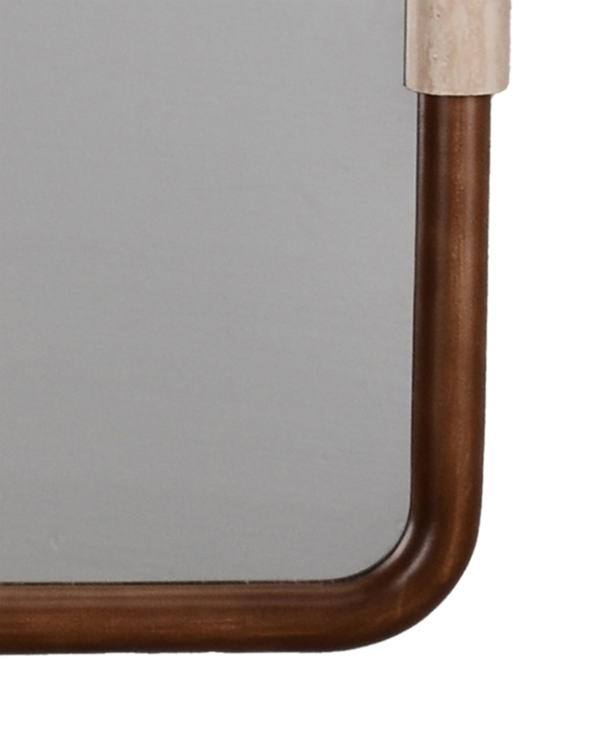 Brown Rectangle Wall Mirror with Contrast Accents