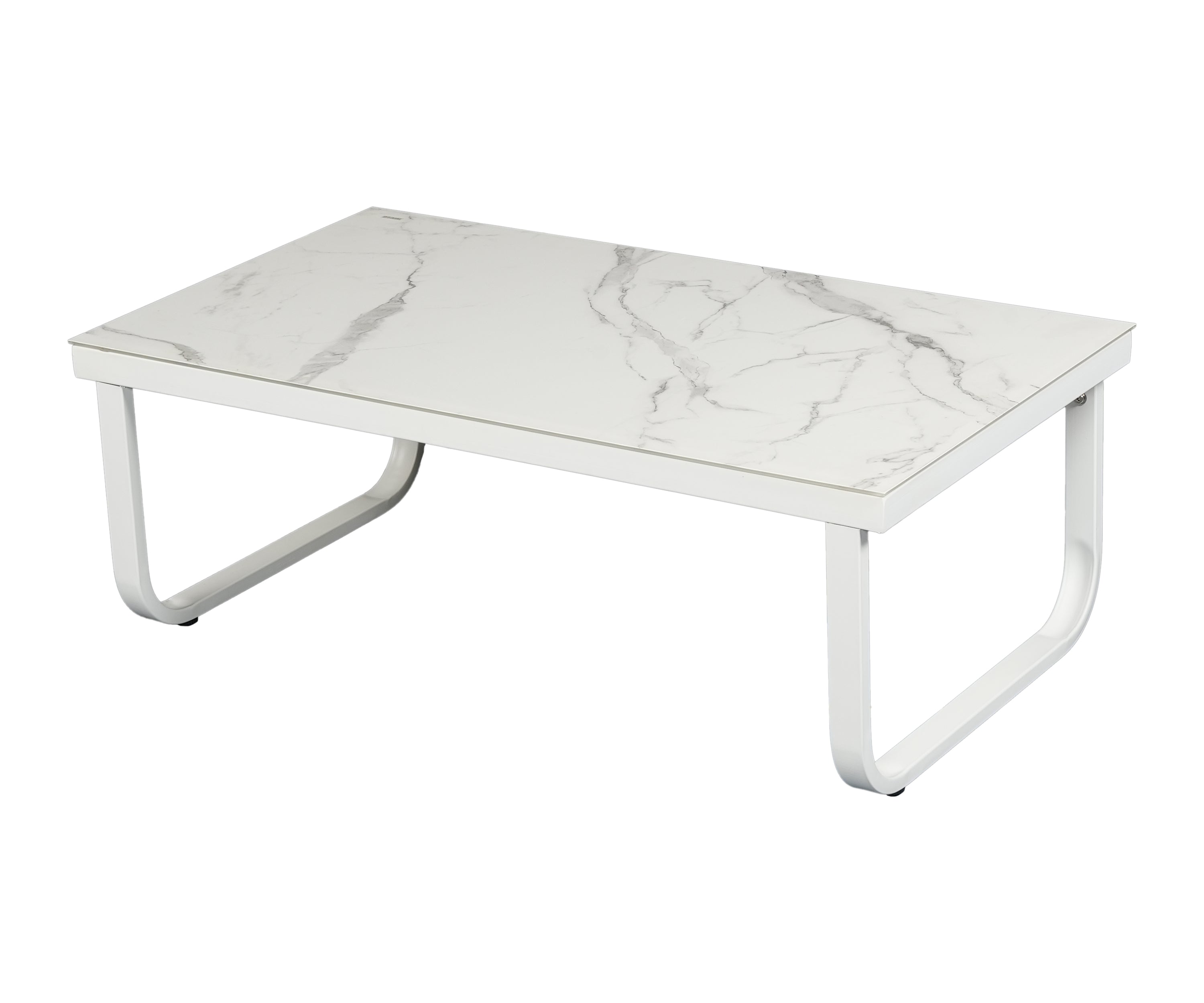Modern White Metal Outdoor Coffee Table