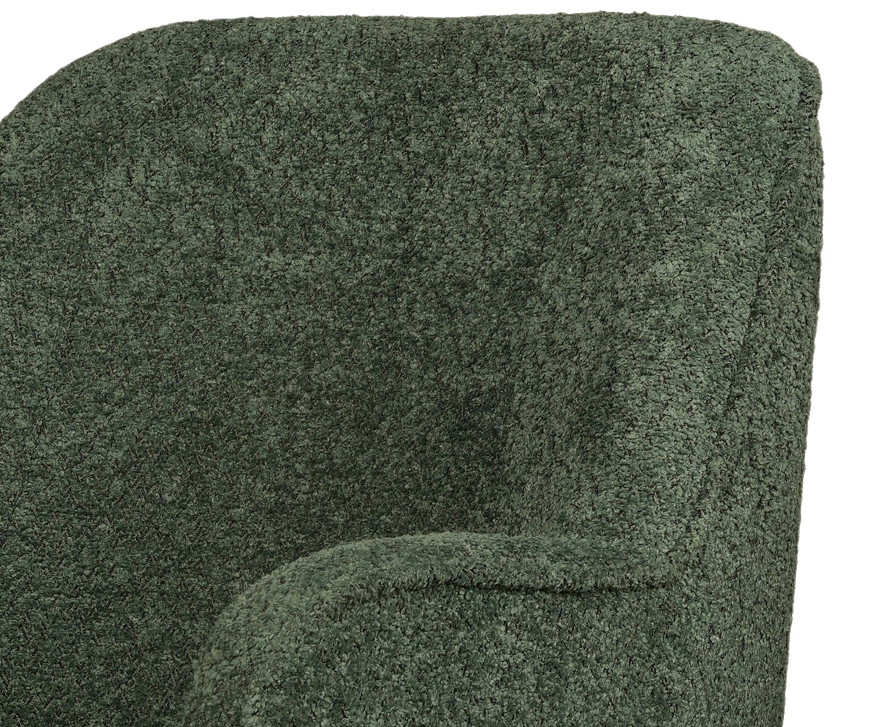 Green Bouclé Accent Arm Chair with Metal Legs