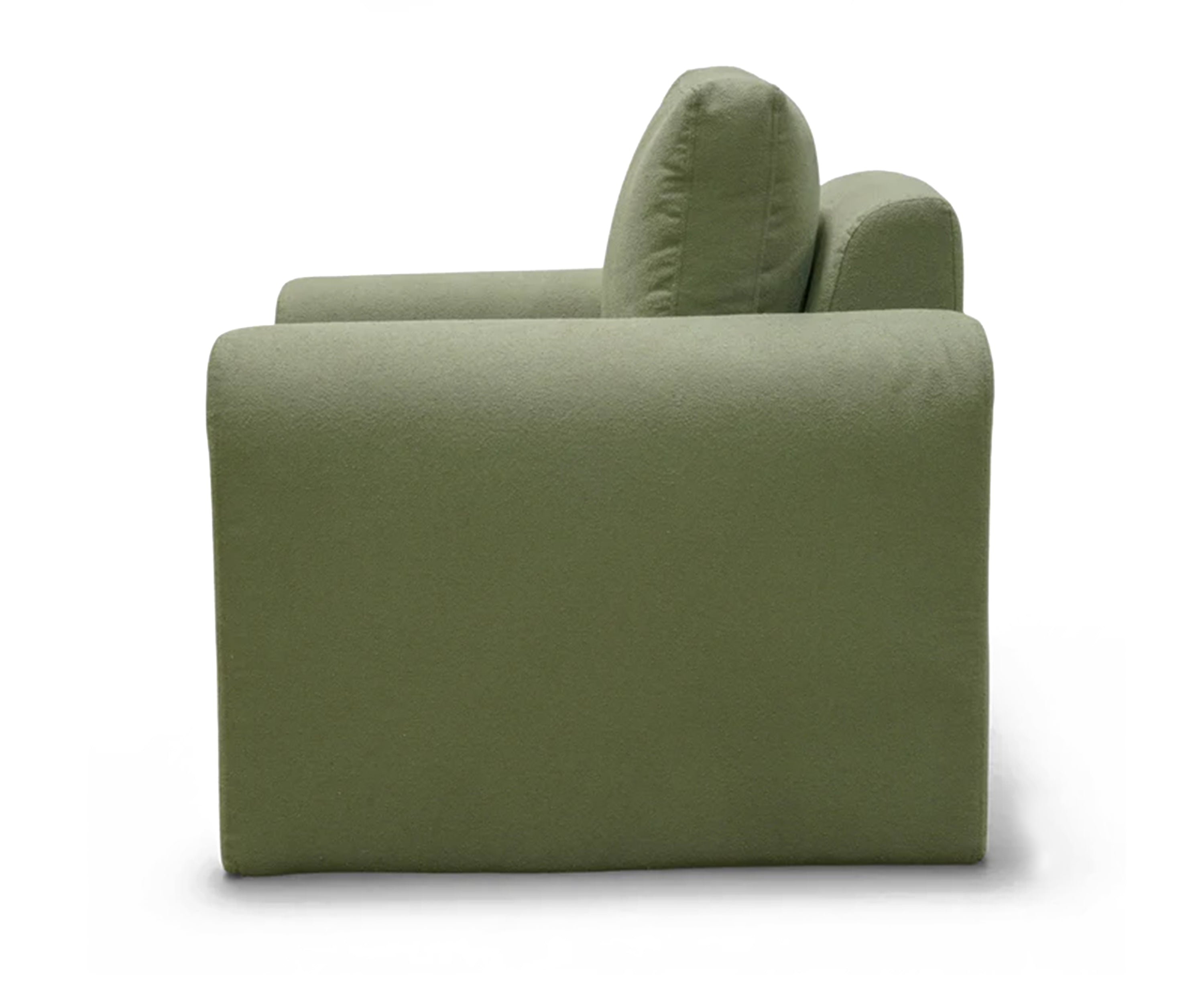 Arch Arm Bouclé Single Seater Sofa - Green