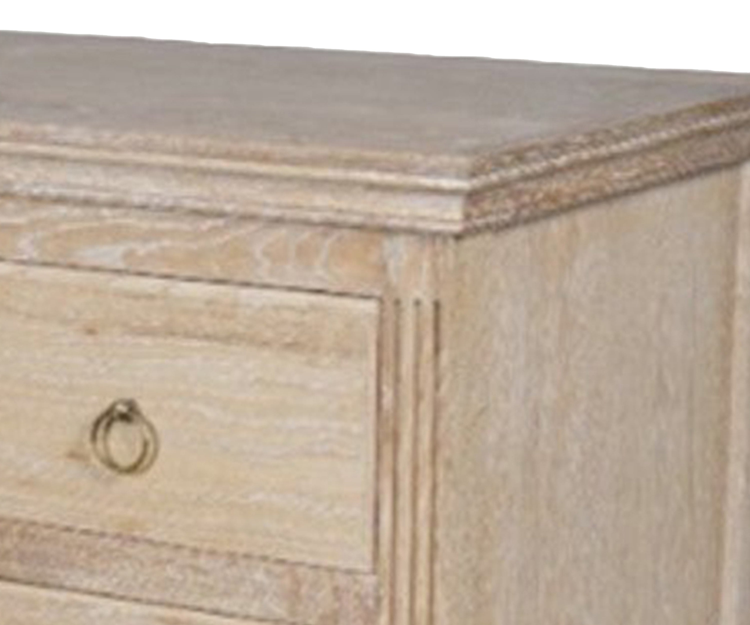 Italian Country 6-Drawer Oak Wood Storage Chest