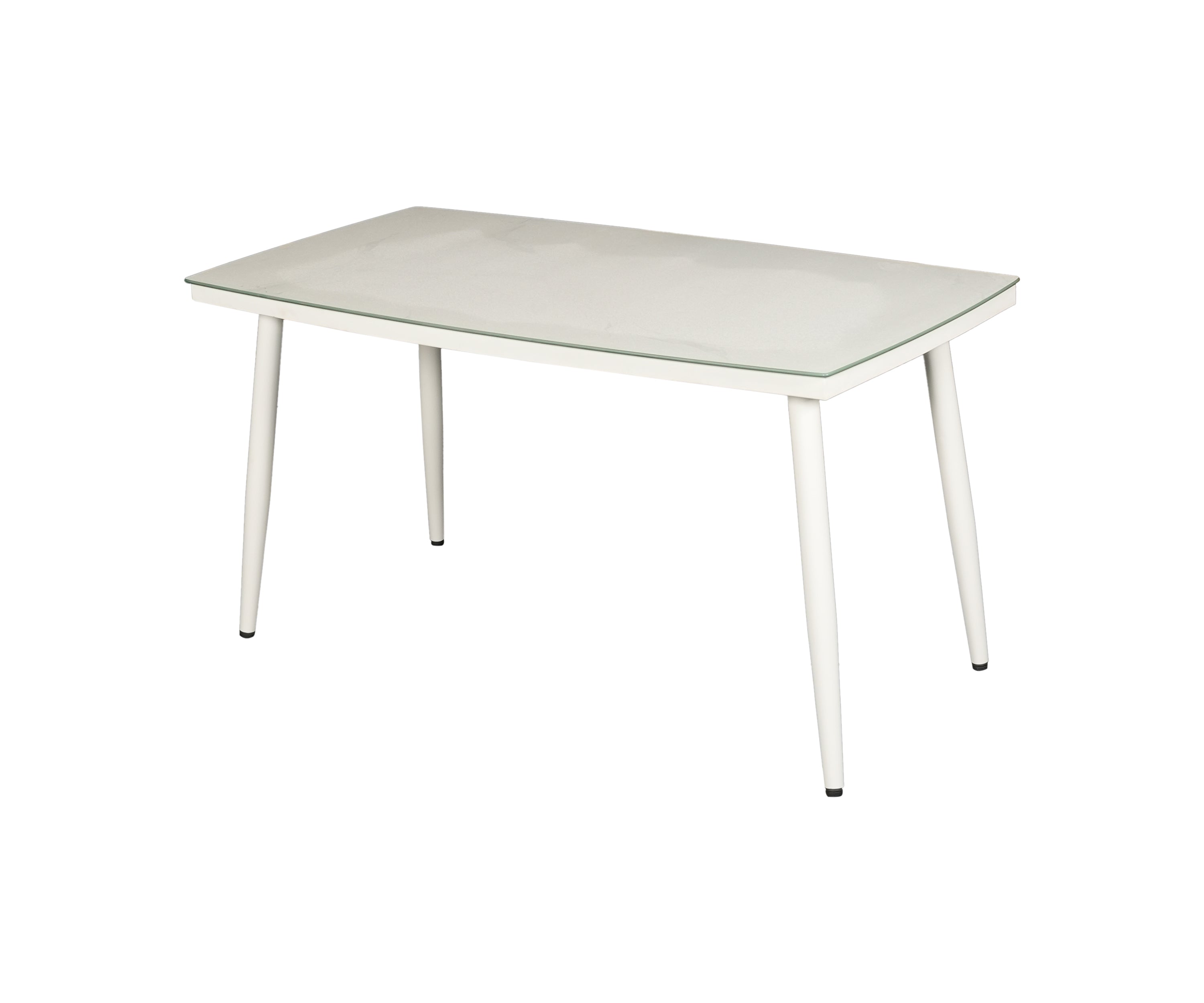 White Outdoor DiningTable with Metal Legs