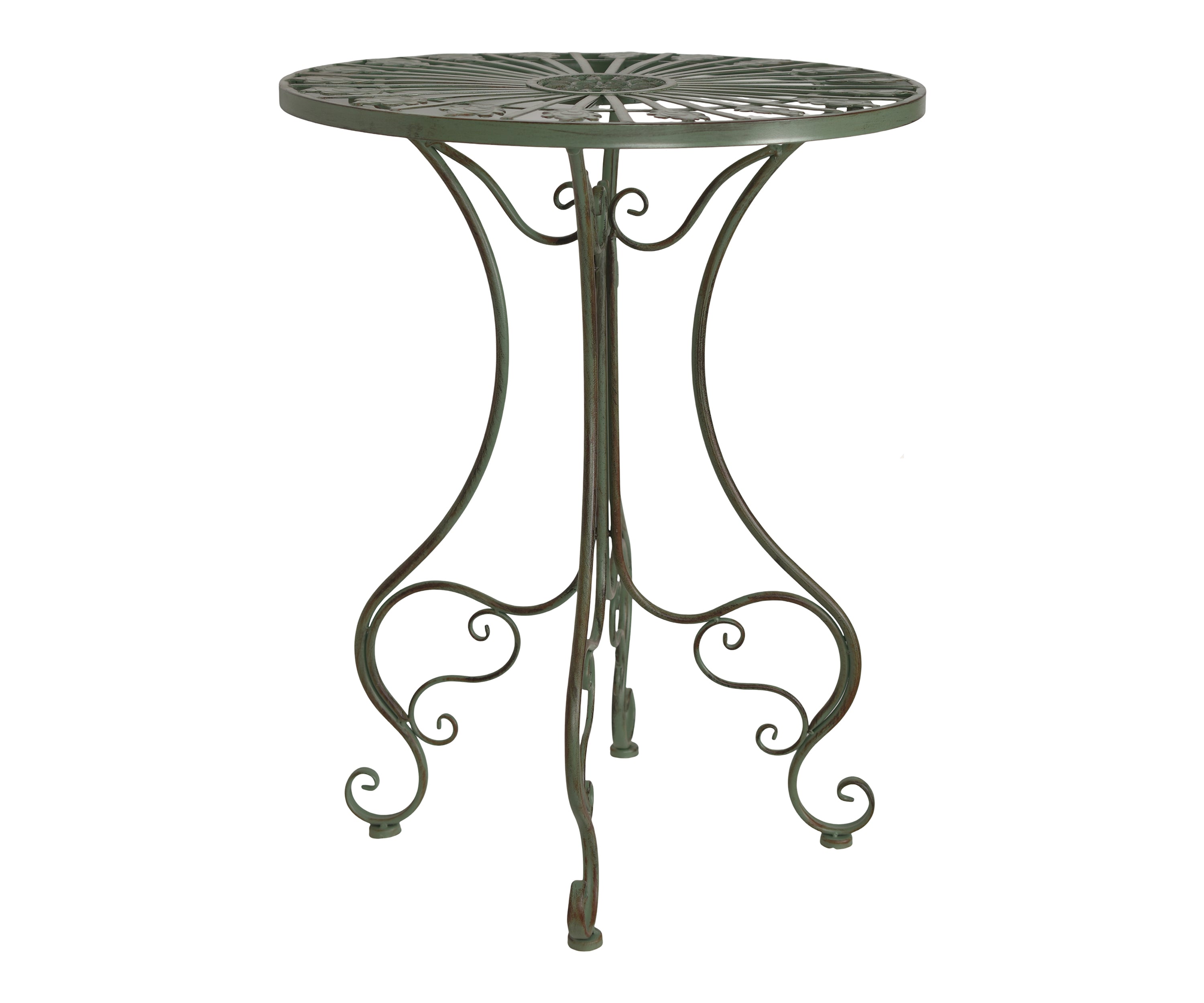 Vintage Metal Round Accent Table